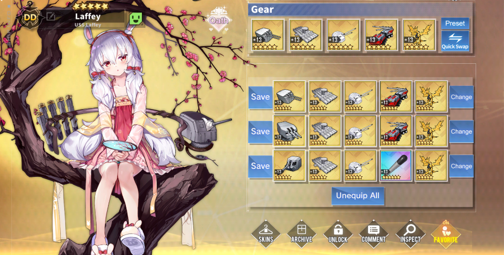 Showcasing my fully maxed out Laffey, optmized for every armor type