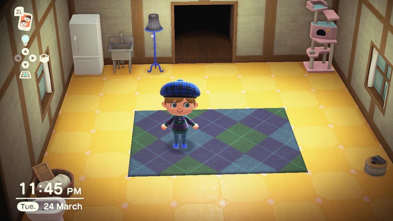 What colour is the rug? It’s the Blue Argyle Rug but I see Pink and