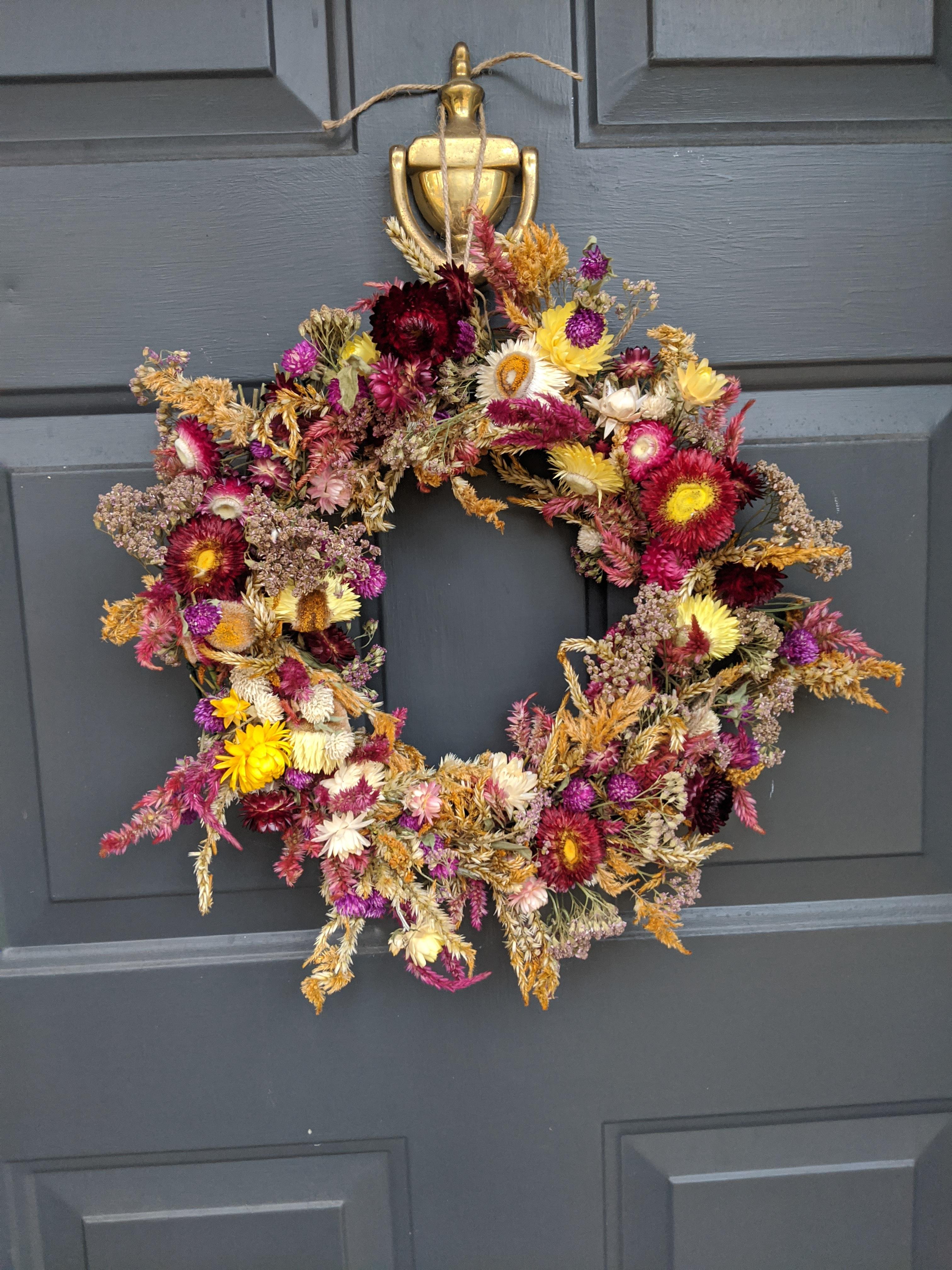 I've been drying my strawflowers, yarrow, celosia, and gomphrena for