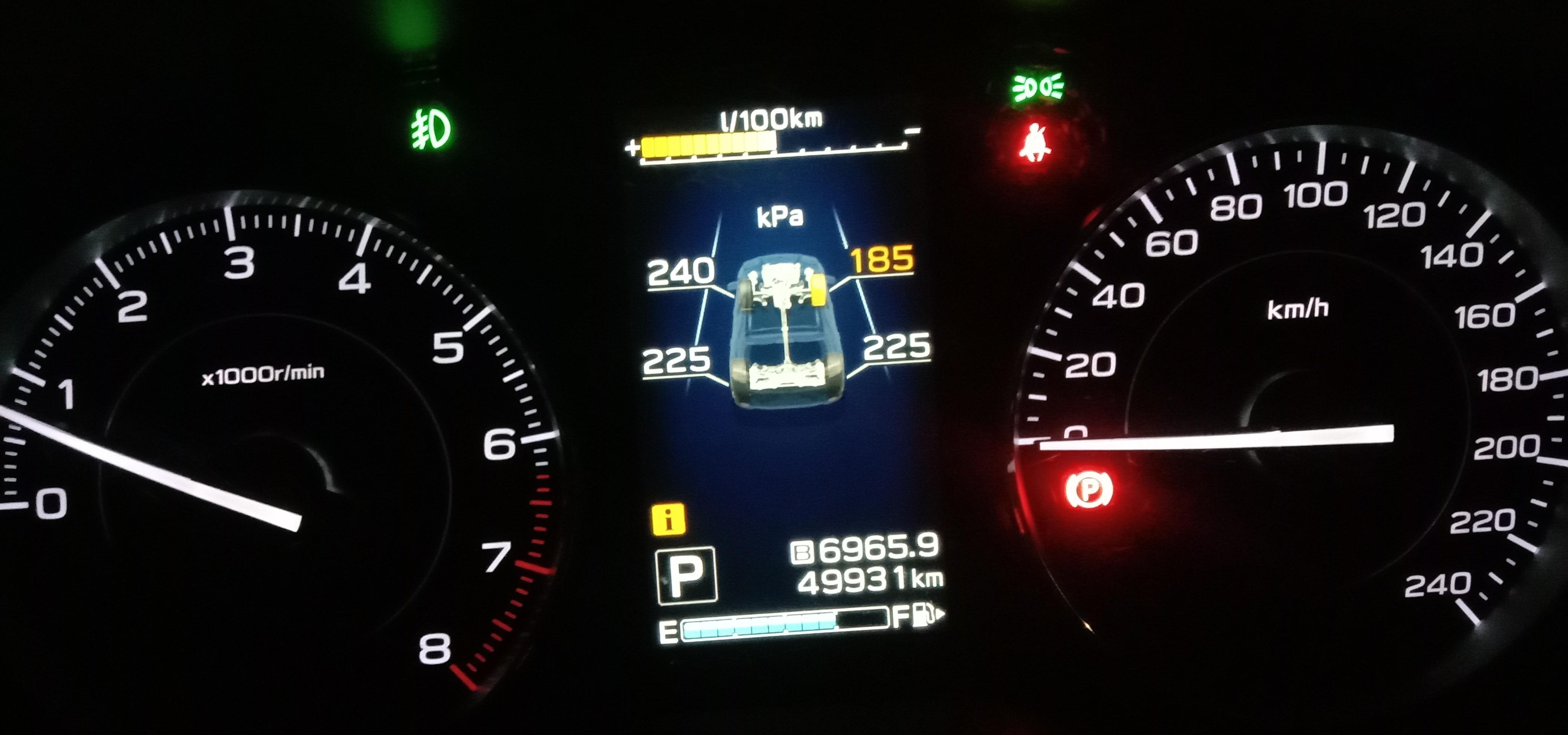 Has anyone had their tyre low pressure warning light come on even when