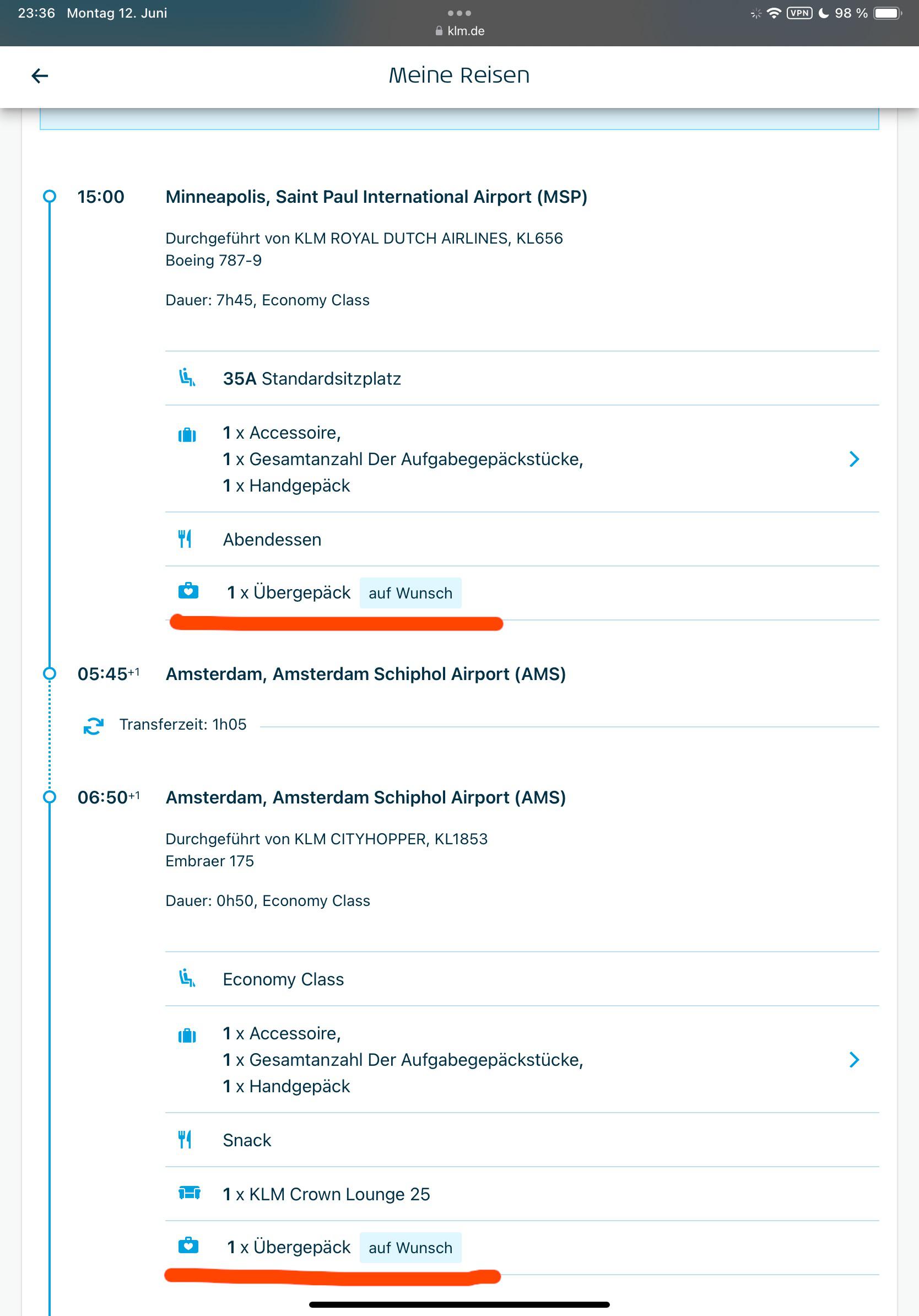 Overweight baggage for free? r/KLM