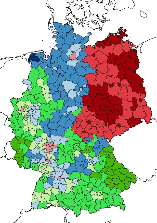 Konfessionen In Deutschland Karte Religious denominations in Germany (2011 data). Blue is the Evangelical