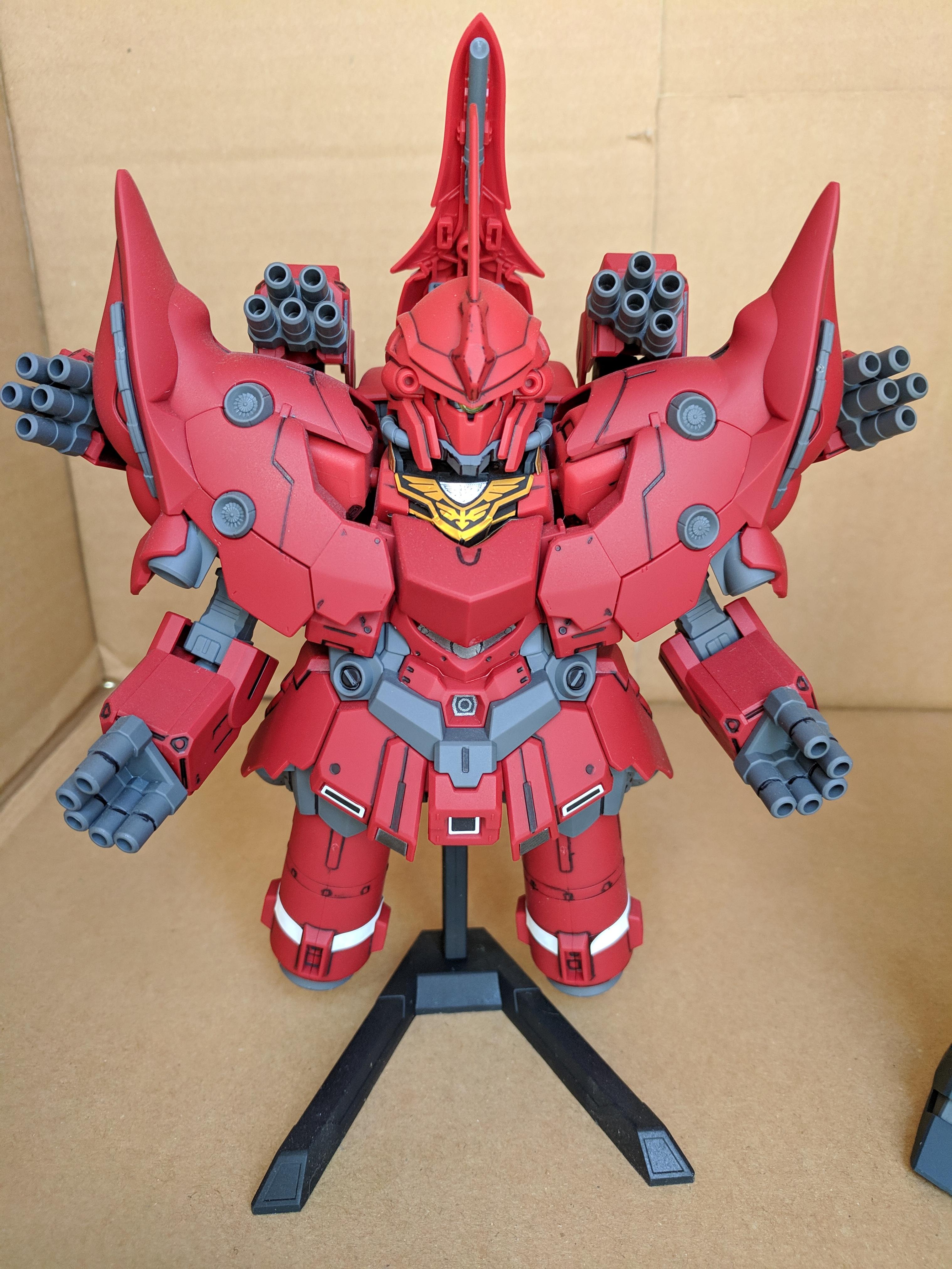 Matte top coat makes a world of a difference. r/Gunpla