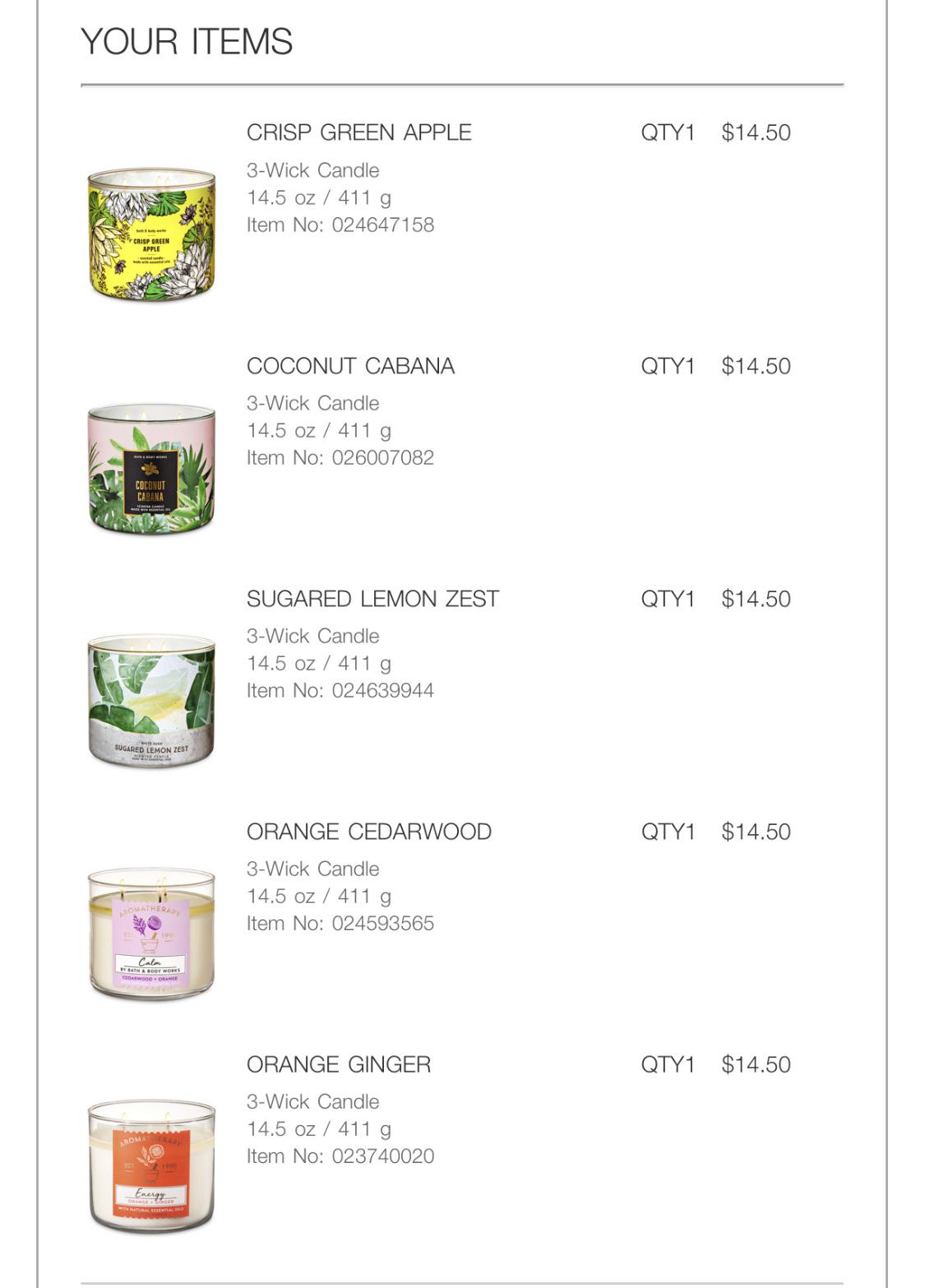 My 3 wick candle sale haul. ) I kept it small as I already have some