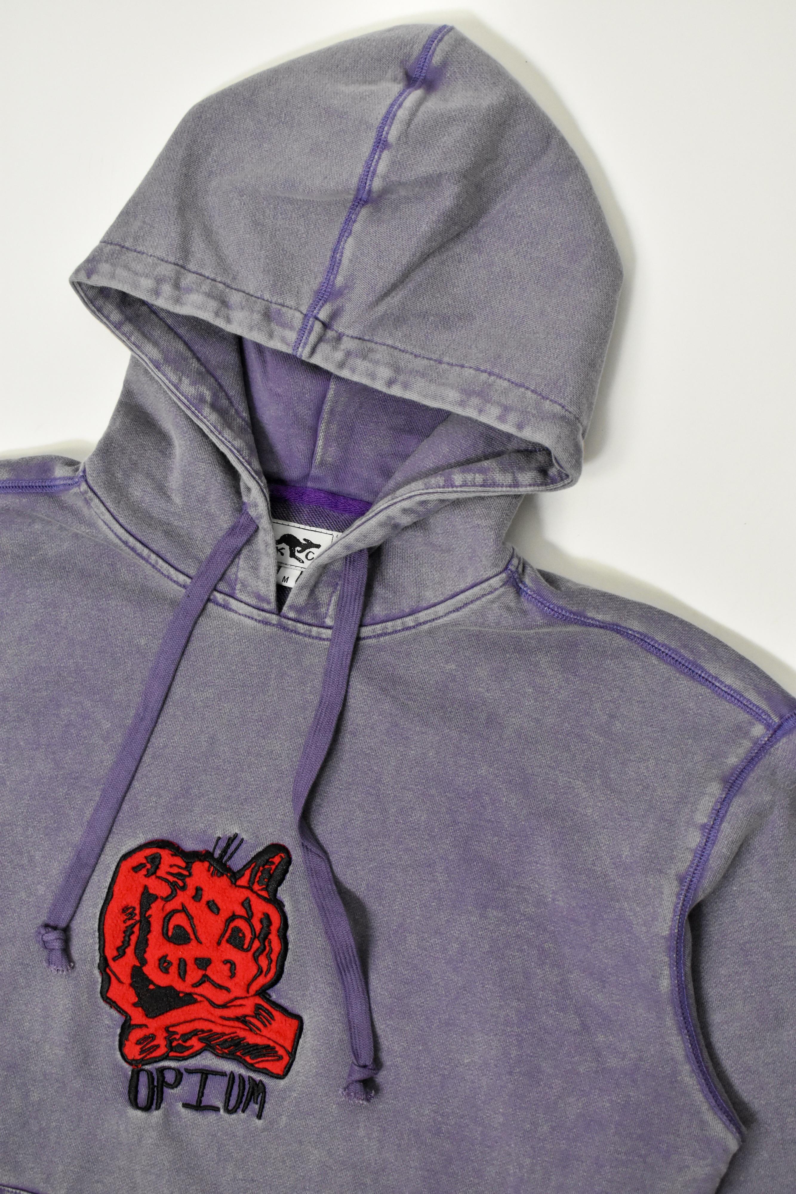 felt appliqué/ custom wash hoodie for my brand, kangaroo court ) r