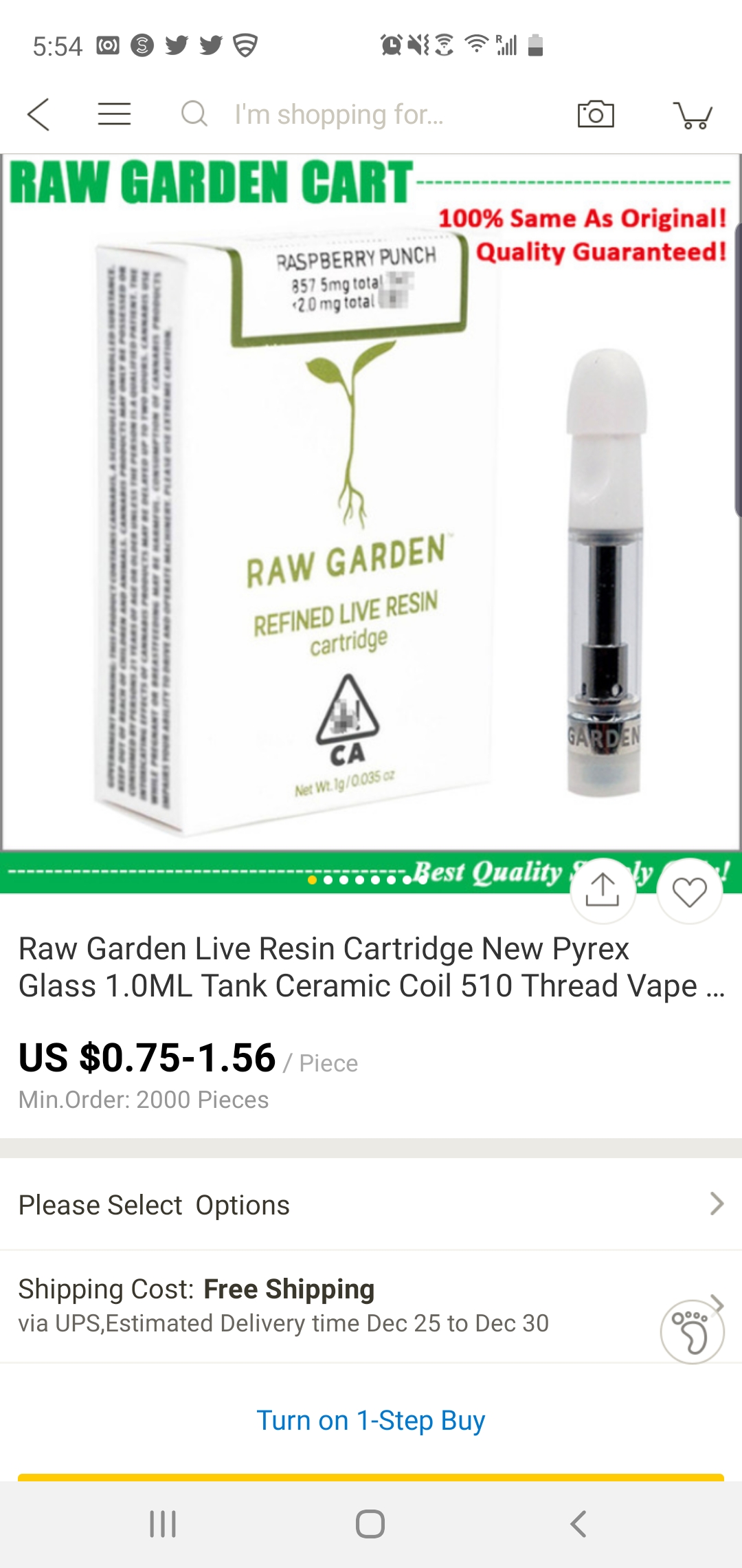 Raw Gardens now being faked. Be aware. fakecartridges