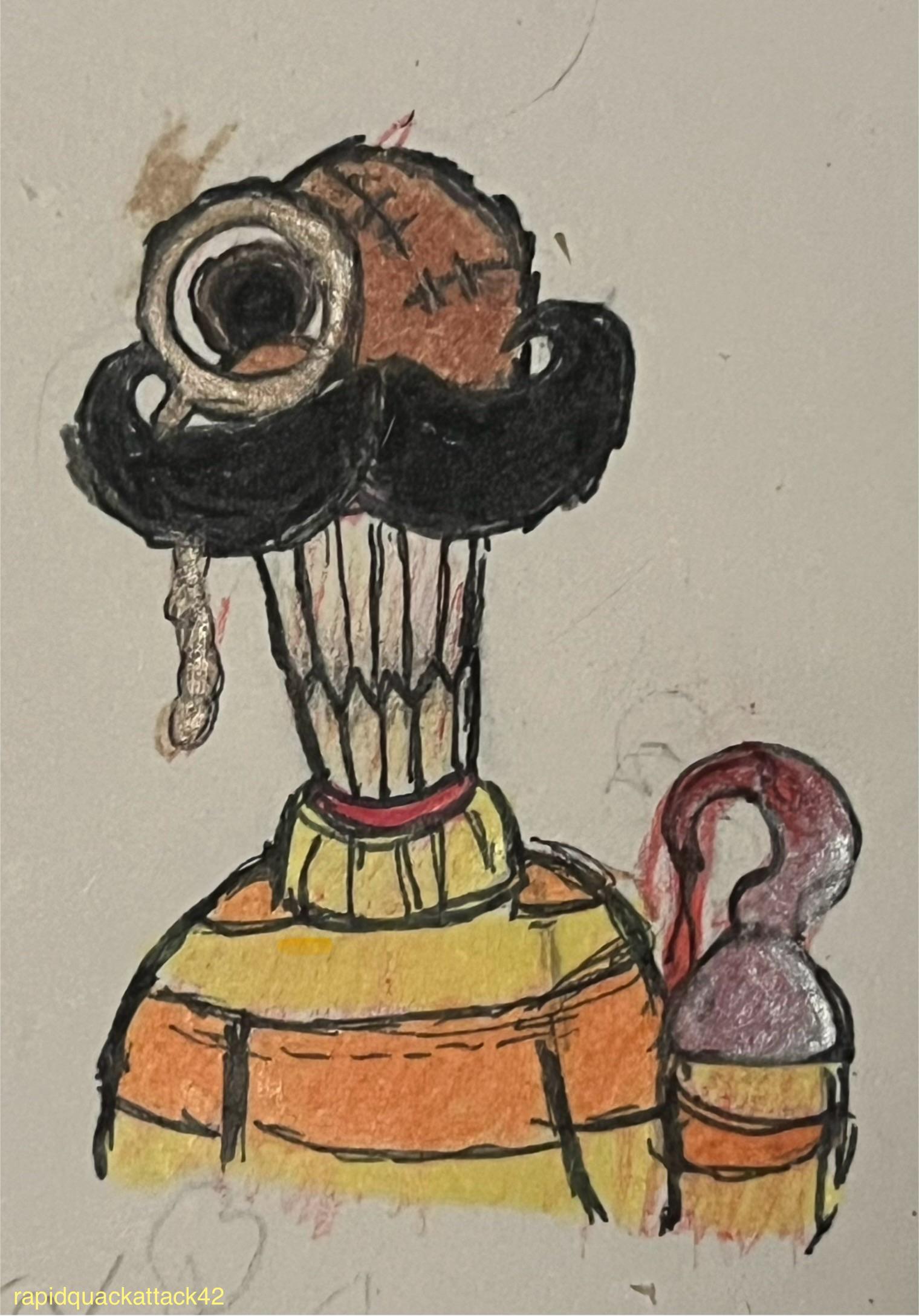 [OC] {⚠️Small blood warning!⚠️} Experimental Horace Horrible drawing