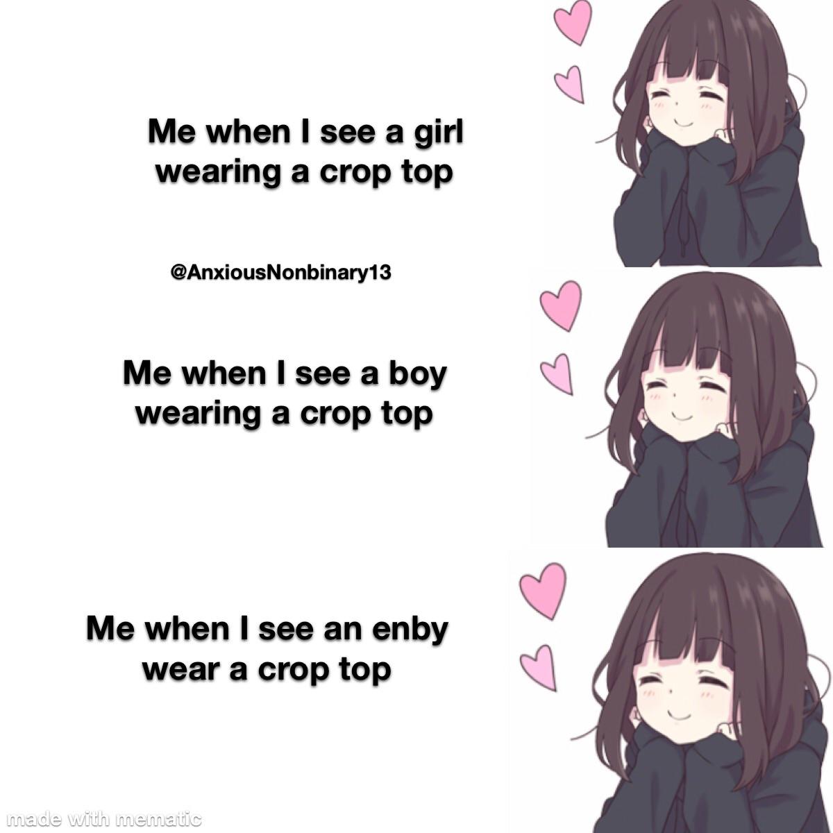 Anybody can wear crop tops and look cute in them!