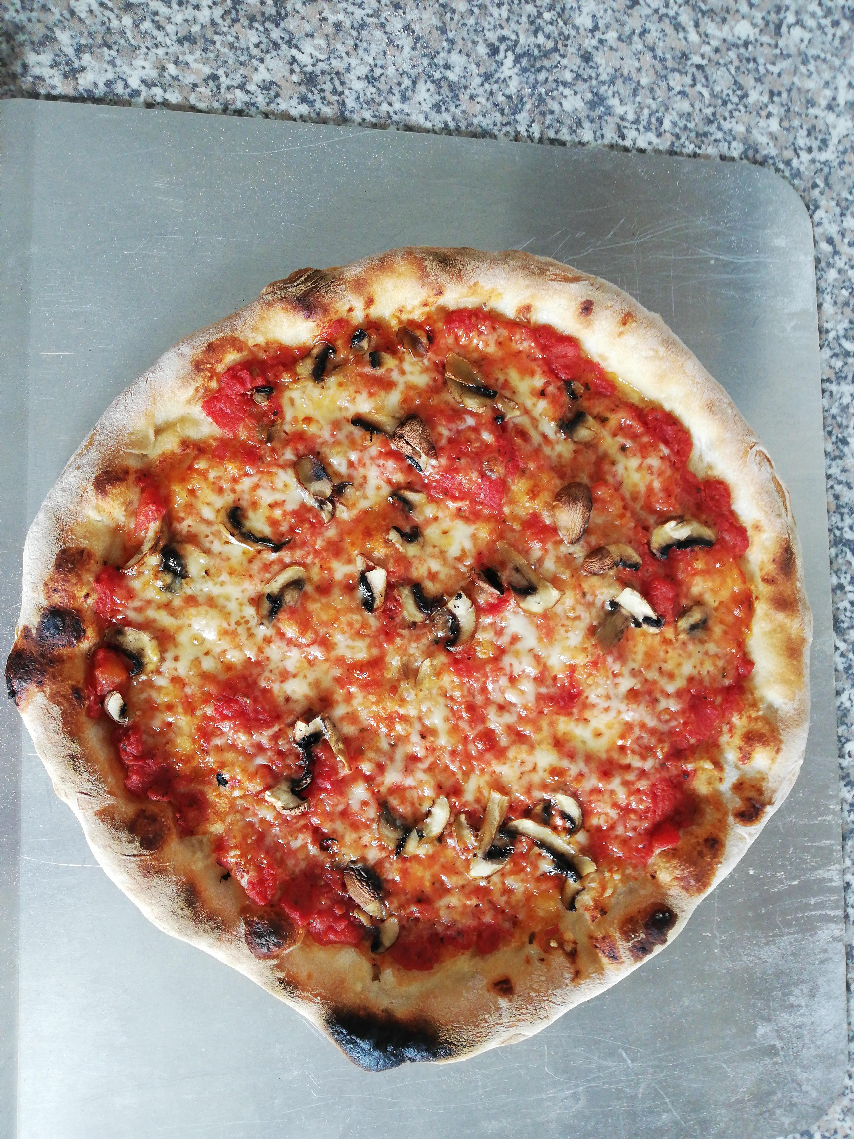 Sourdough Pizza with Mushrooms (72hrs fermentation) r/Breadit