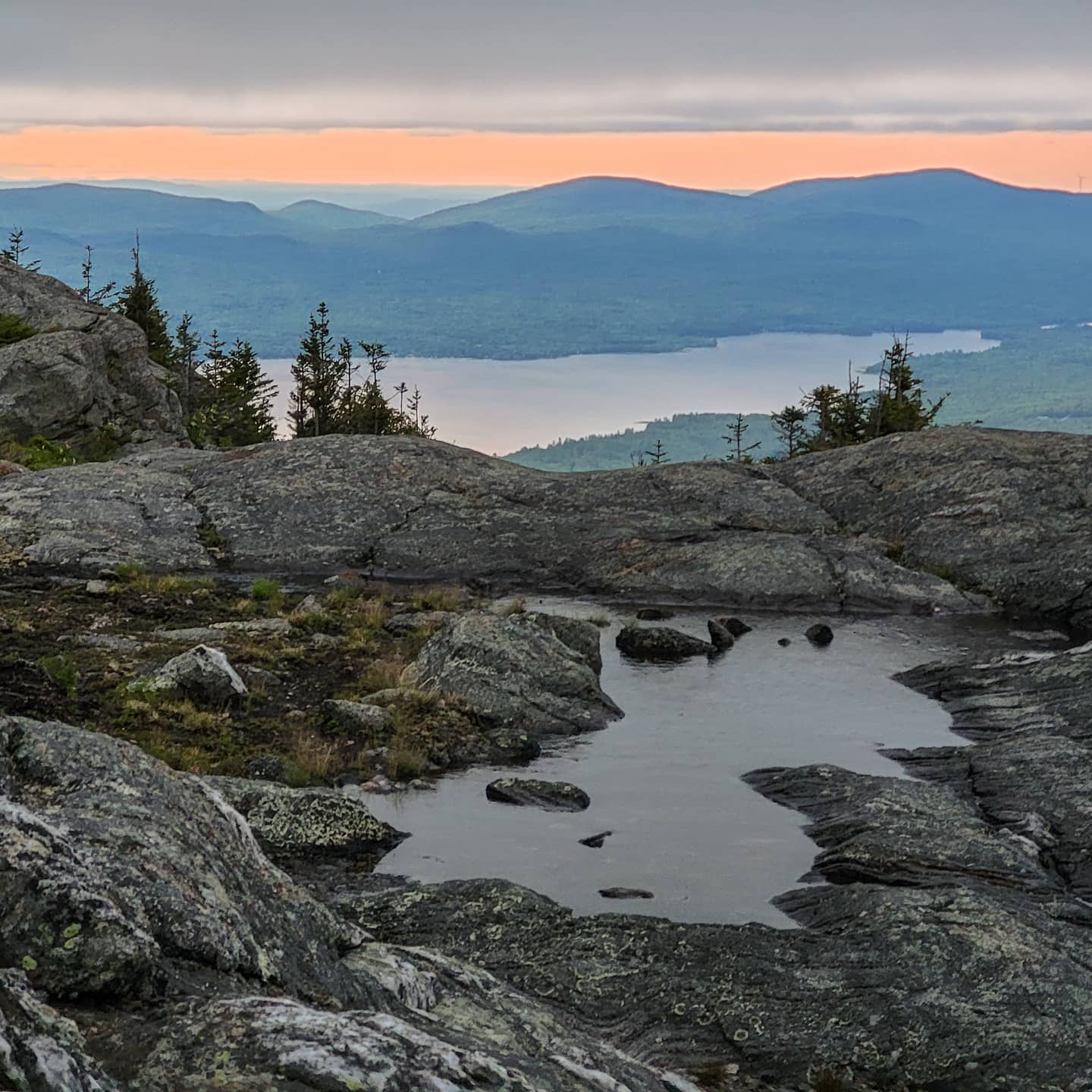 b Lake from the summit of Tumbledown at sunrise r/Maine