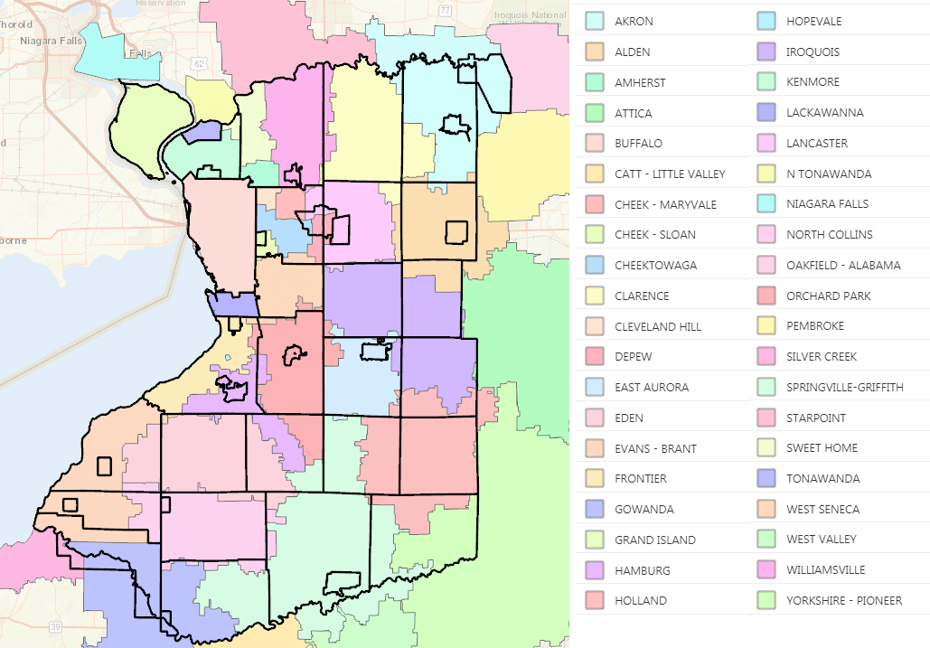 A Visual Aid on School Districts per Municipality r/Buffalo
