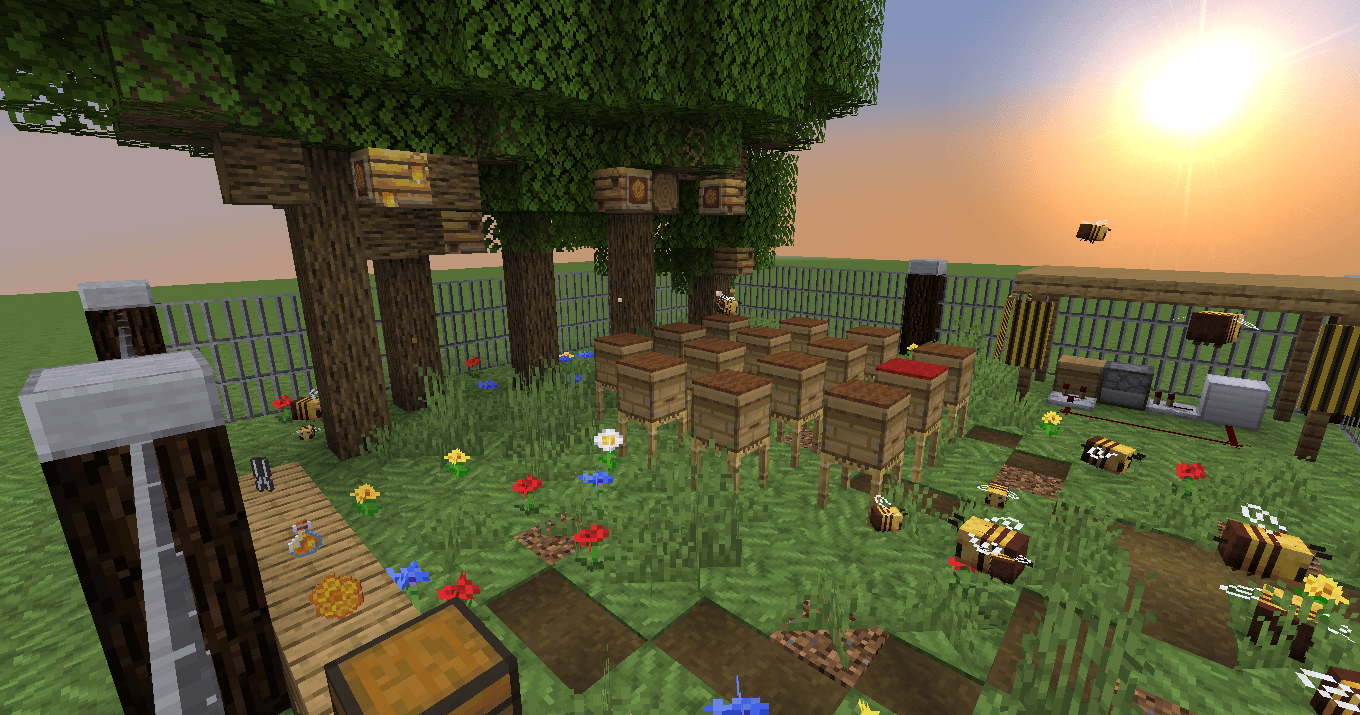 Minecraft Bee Farm Build