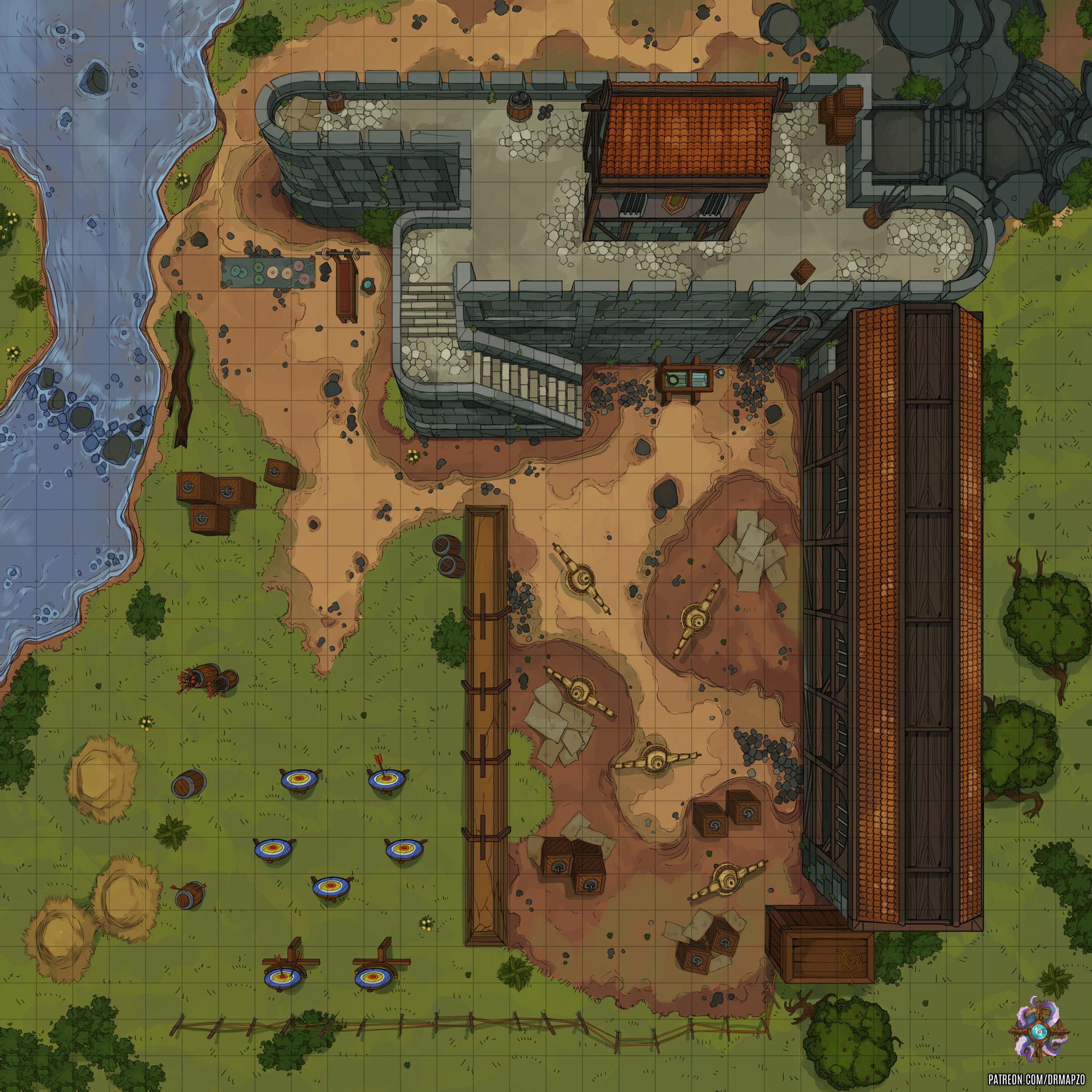 Training Grounds Battle Map 30x30 r/Roll20