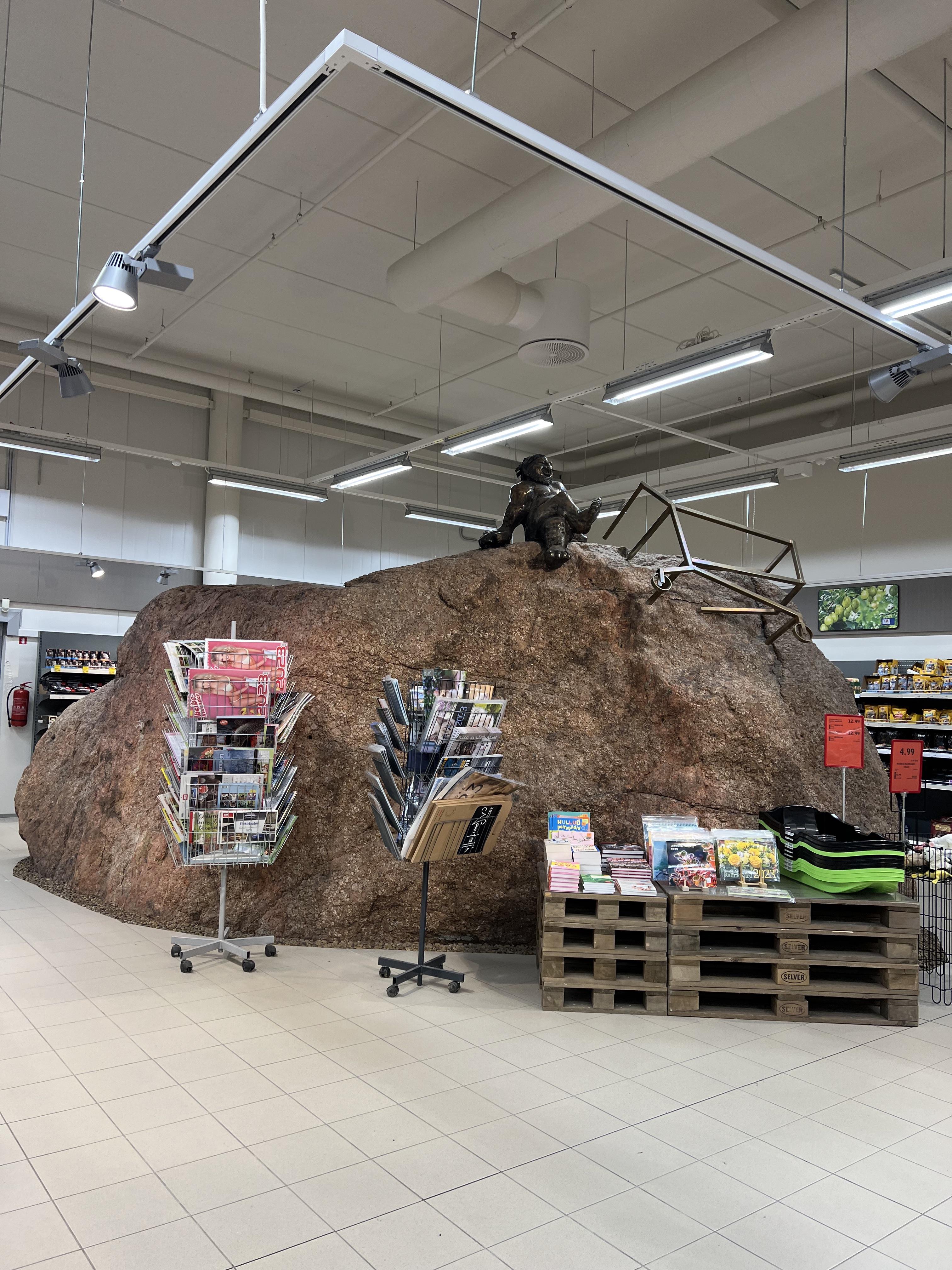 This Grocery Store in Estonia has a giant rock inside r/mildlyinteresting