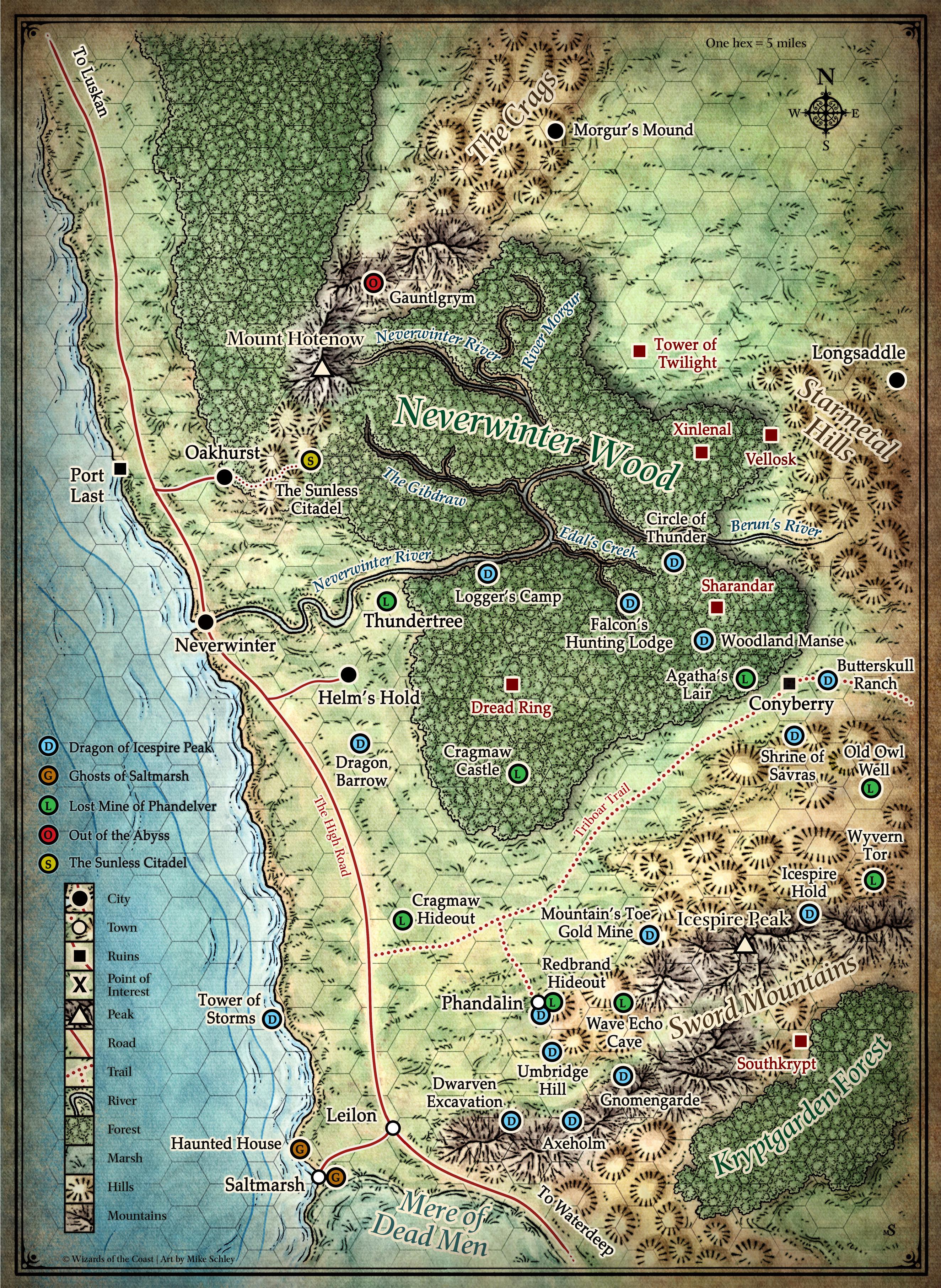 North Sword Coast Phandalin Area Combined map with