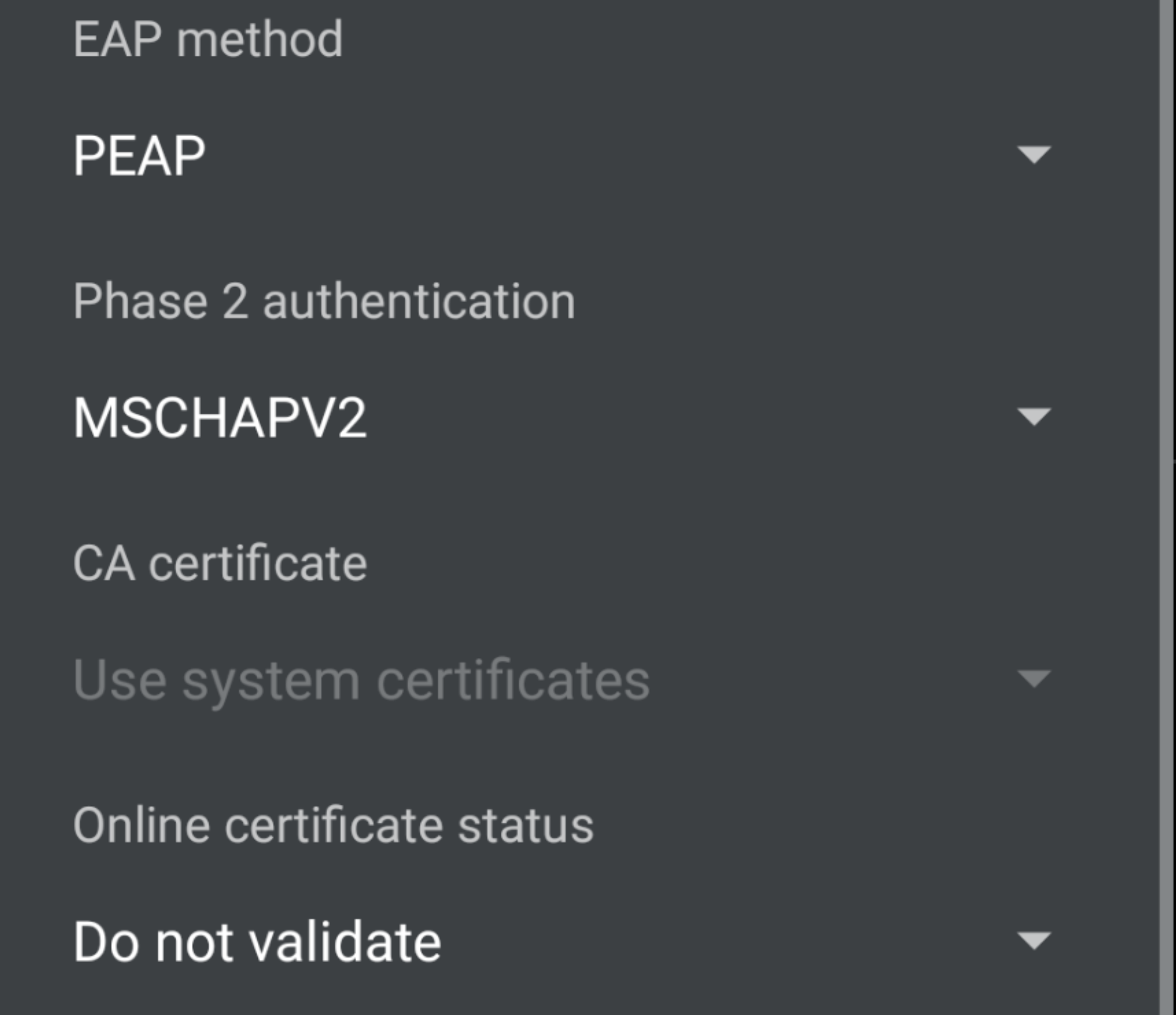 Help Needed How do you unlock the CA Certificate status here? r/wifi