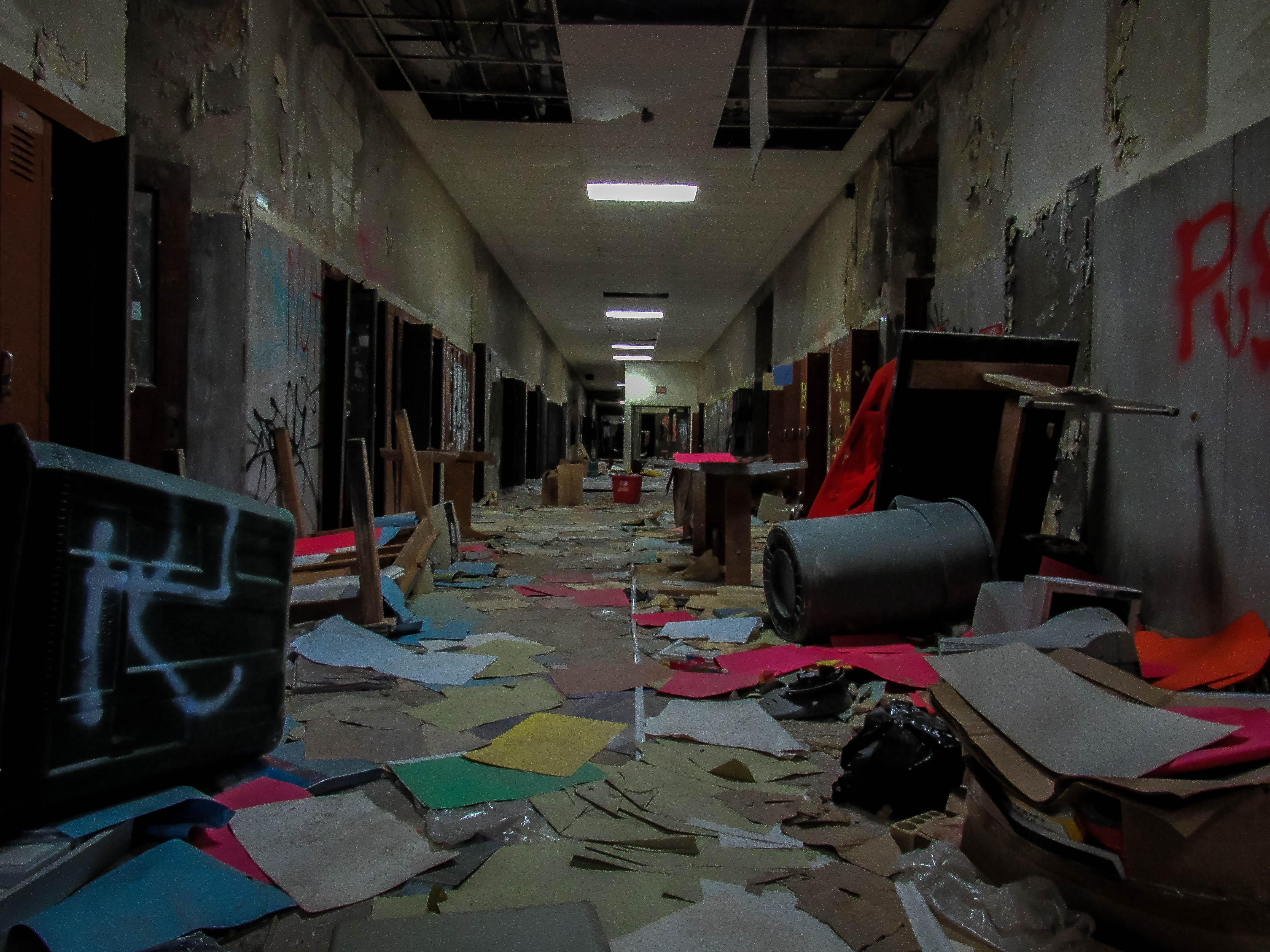 Abandoned School Hallway