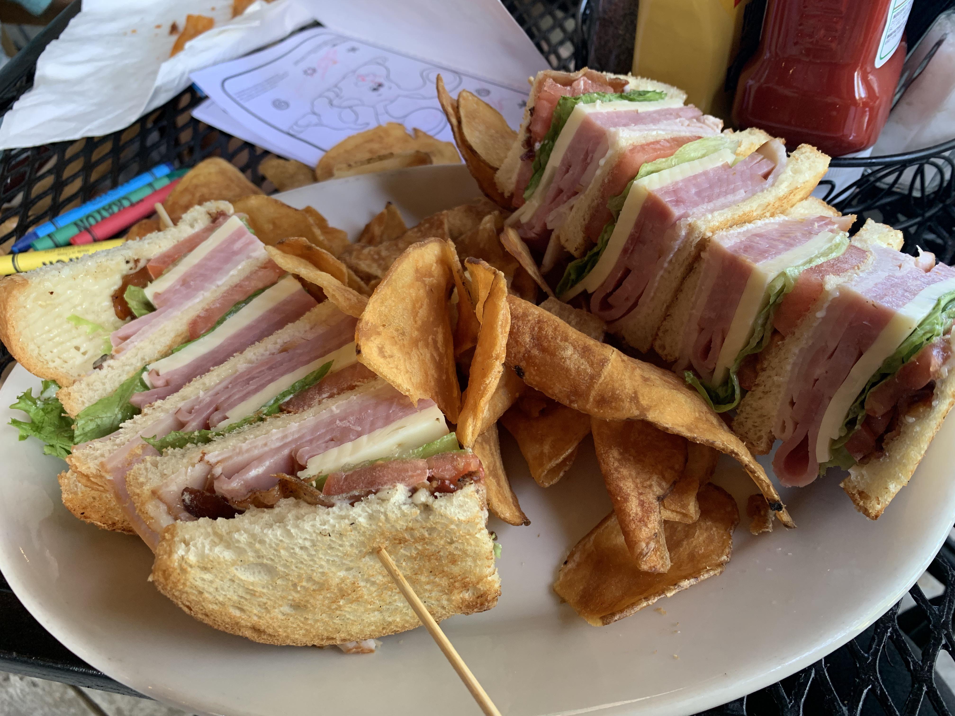Club sandwich w/ homemade chips Lynnwood Grill & Brewery Concern