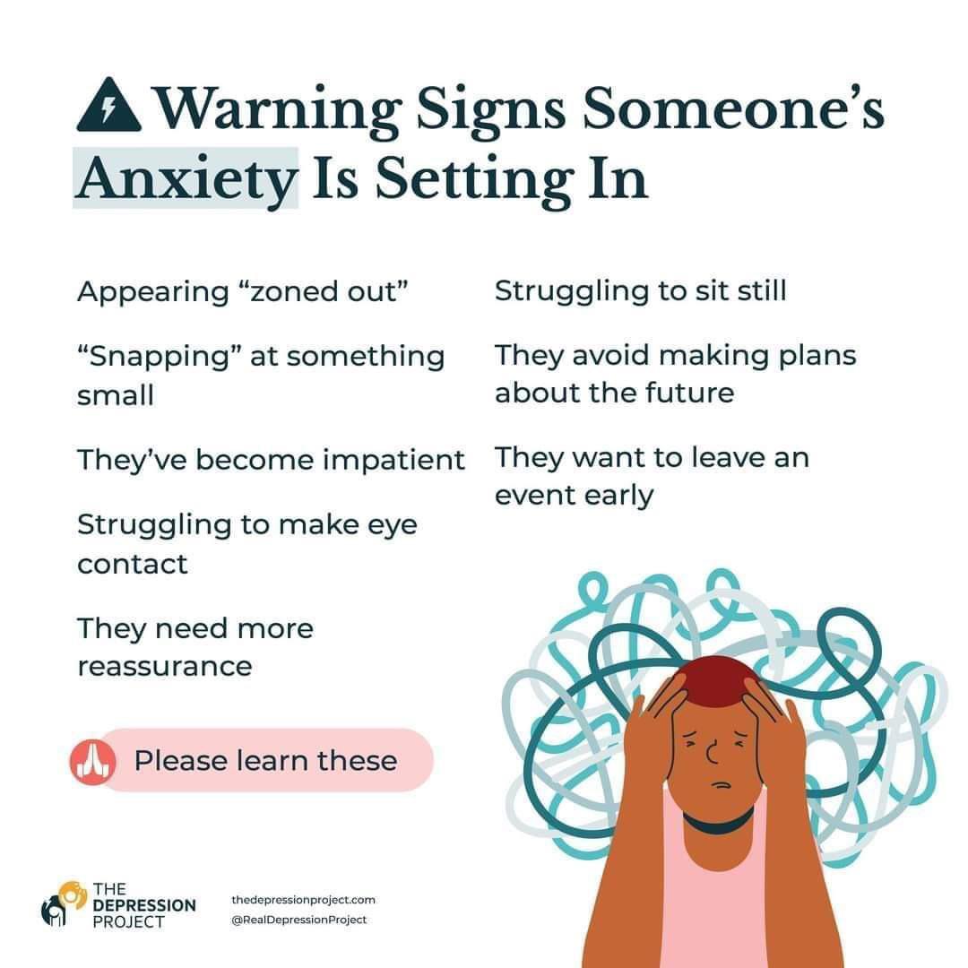 Warning signs anxiety is setting in r/coolguides