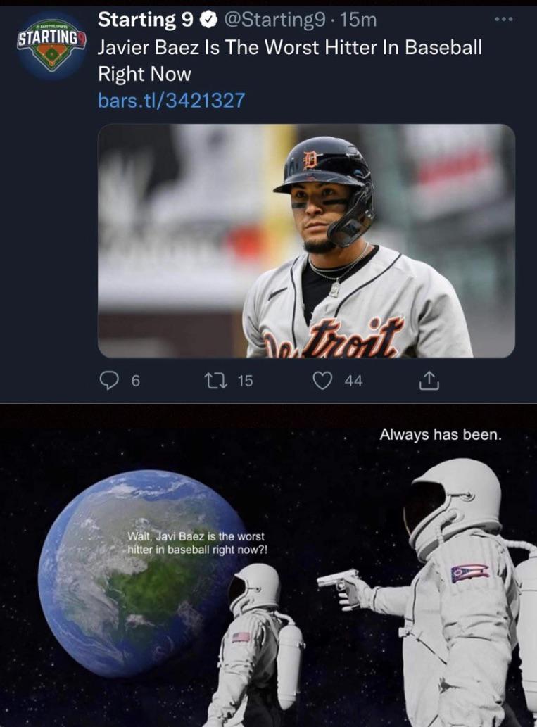 Javier Baez is the worst hitter in baseball right now Brewers