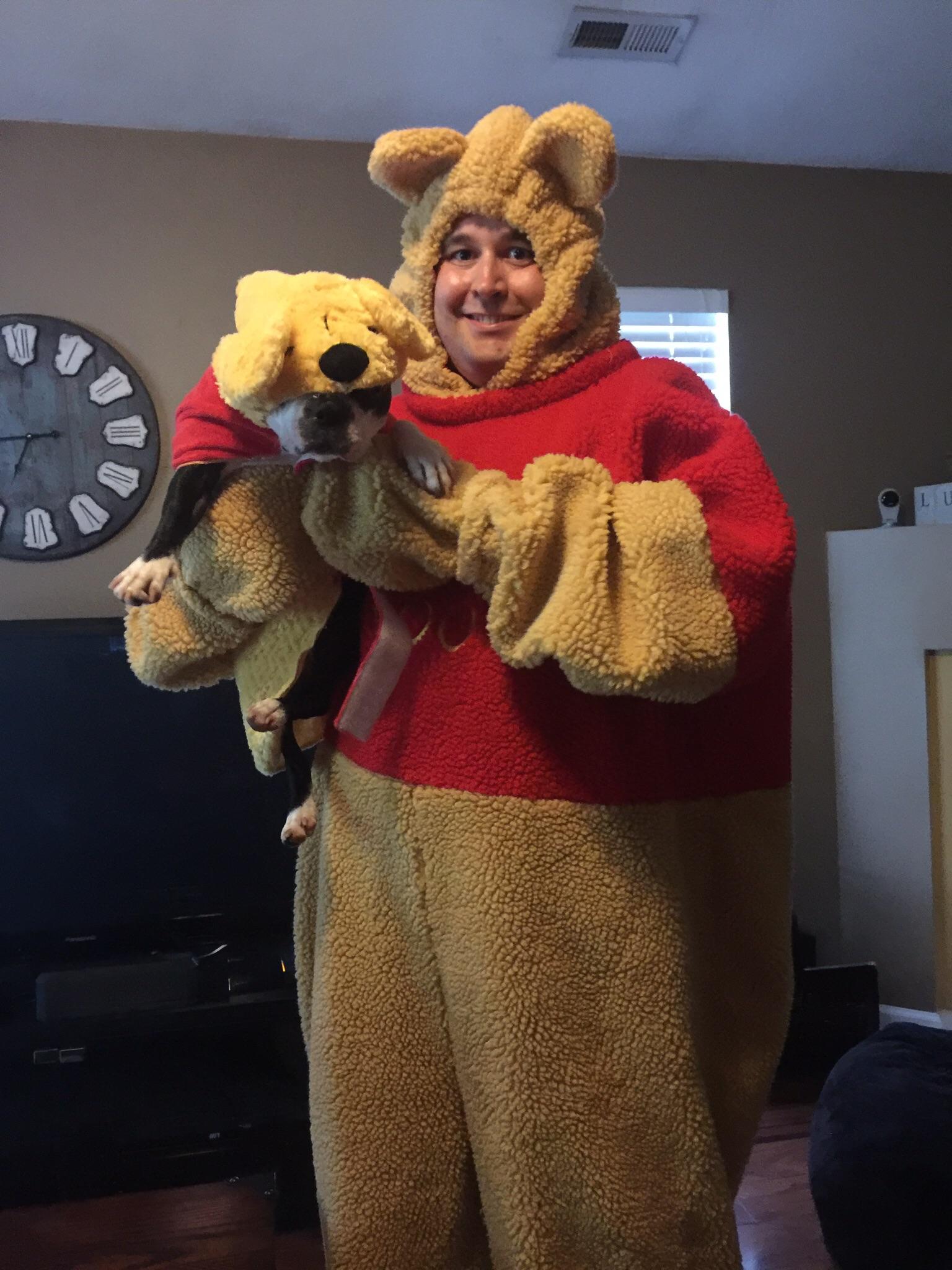 That time I found two Winnie The Pooh costumes. One fit me and the