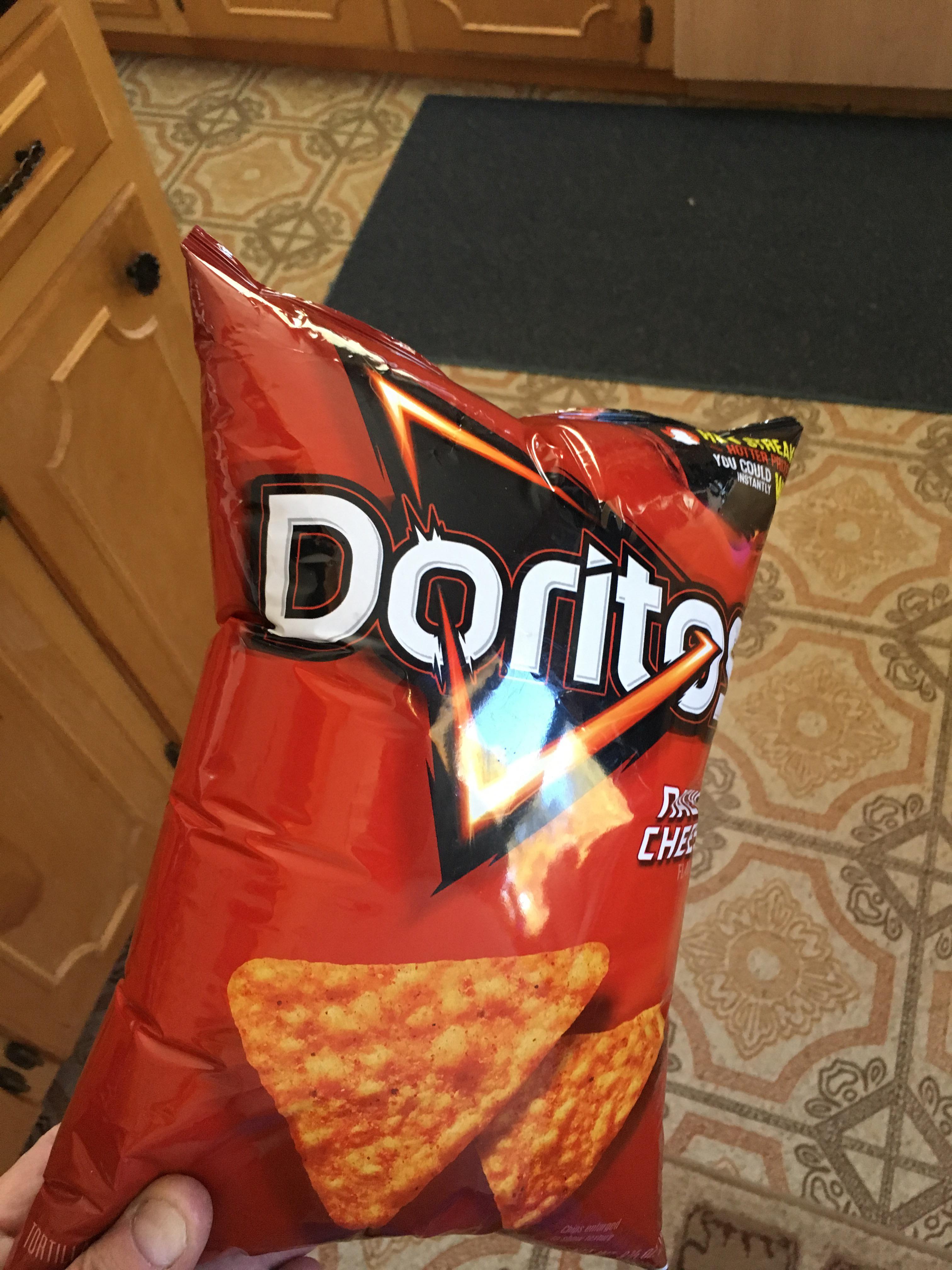This Doritos bag swelled up due to the air being so thin up in the