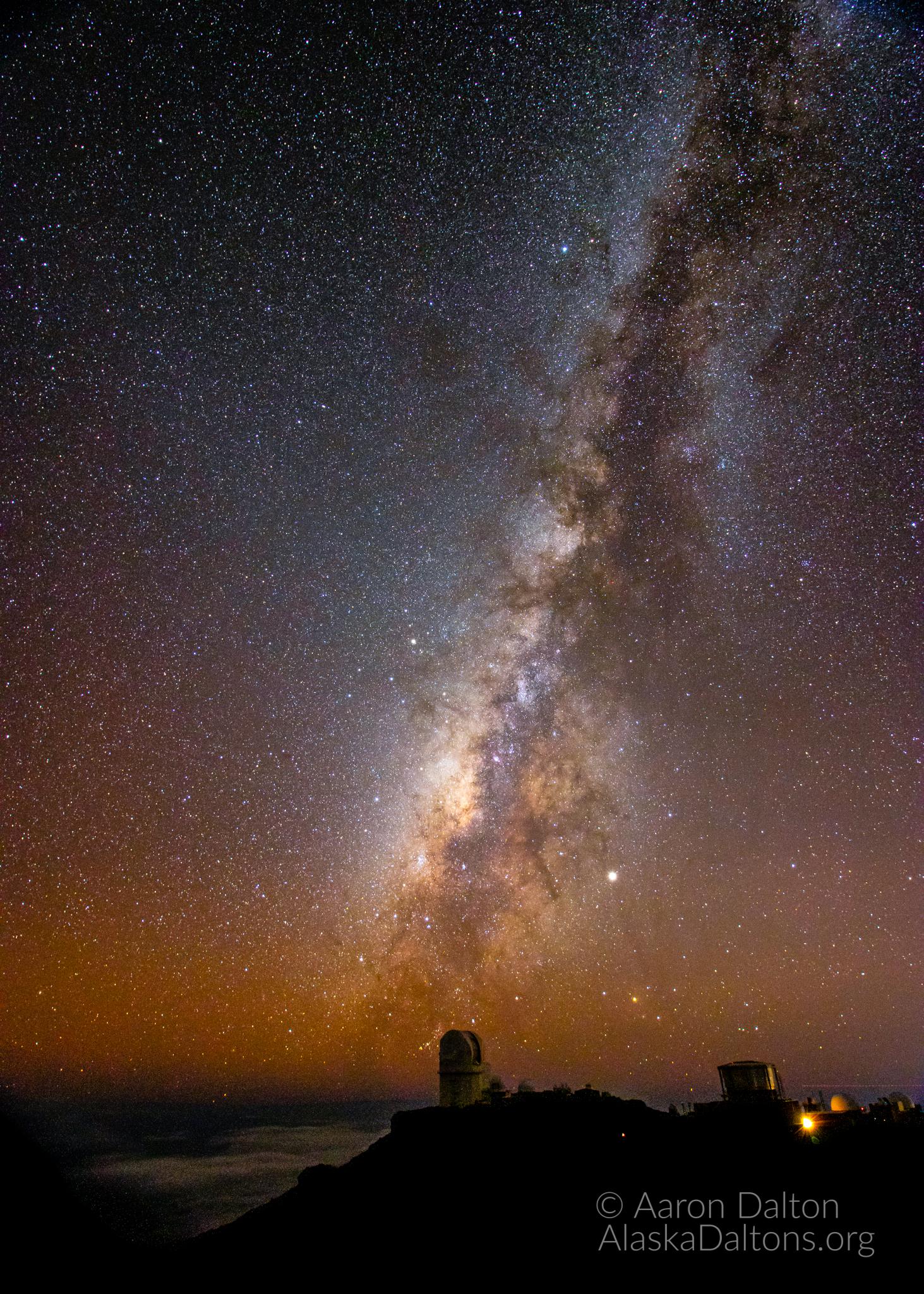 Milky Way Rising Above Haleakala Observatory on Maui r/space