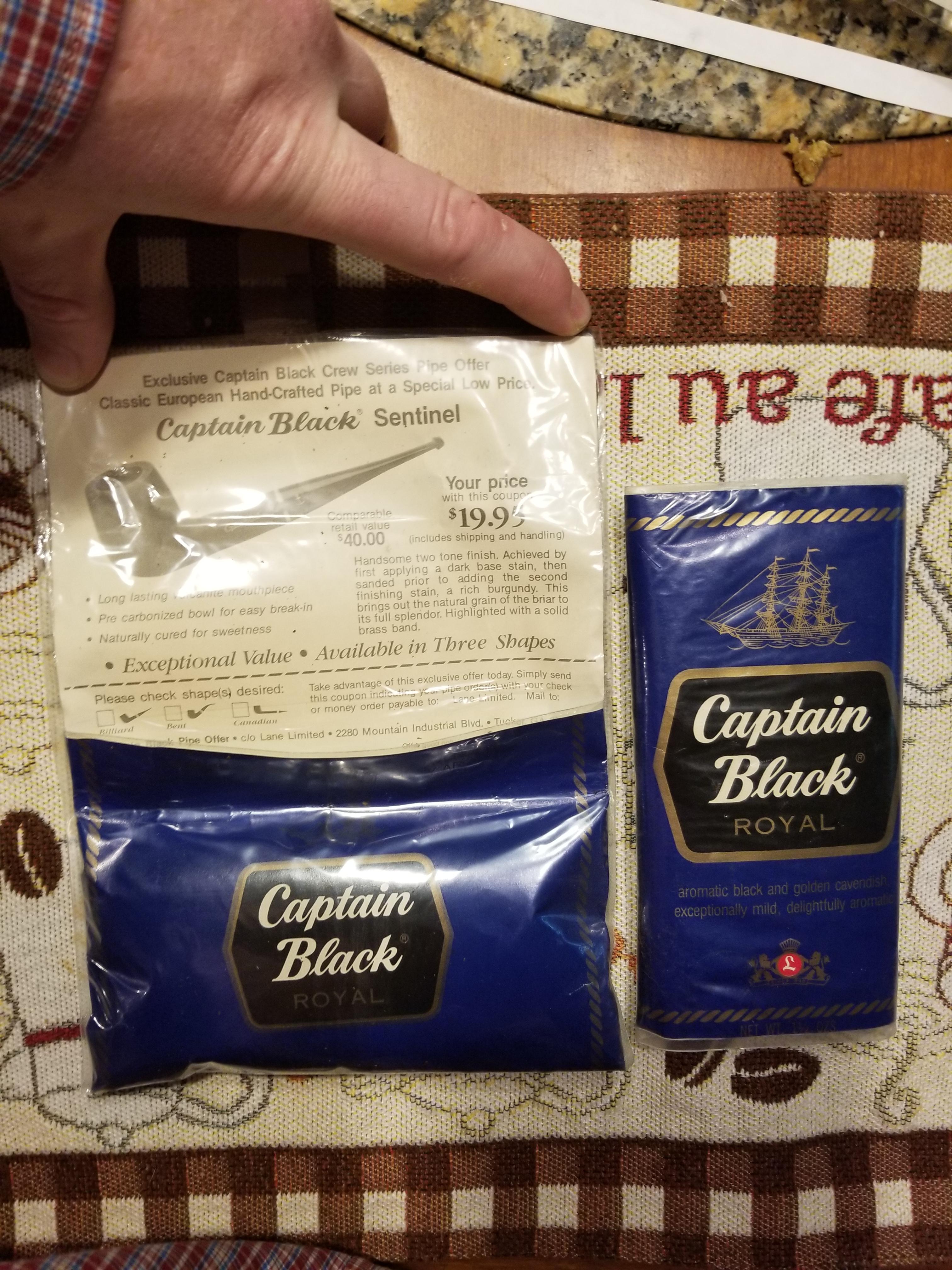 eBay score. Two Captain Black Royal pouches for 13.50 including