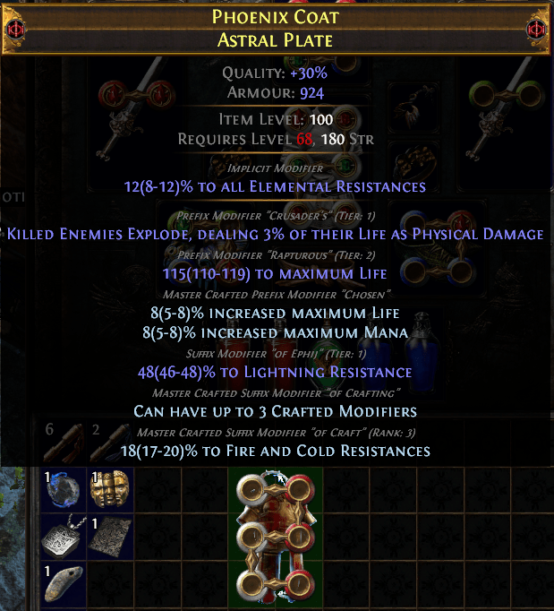 Phoenix Coat Astral Plate, Explosion chest r/pathofexile