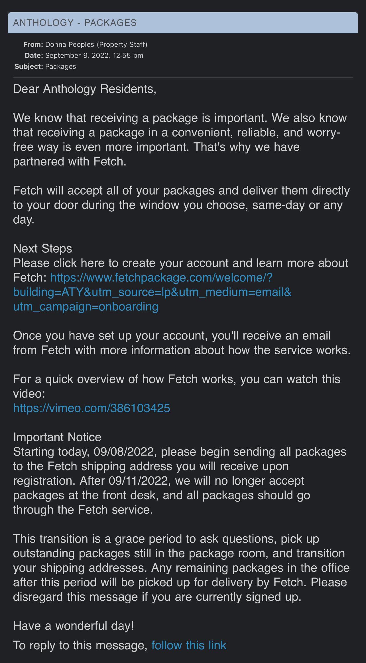 Another DC apartment trying to go to fetch with TWO DAYS NOTICE. The