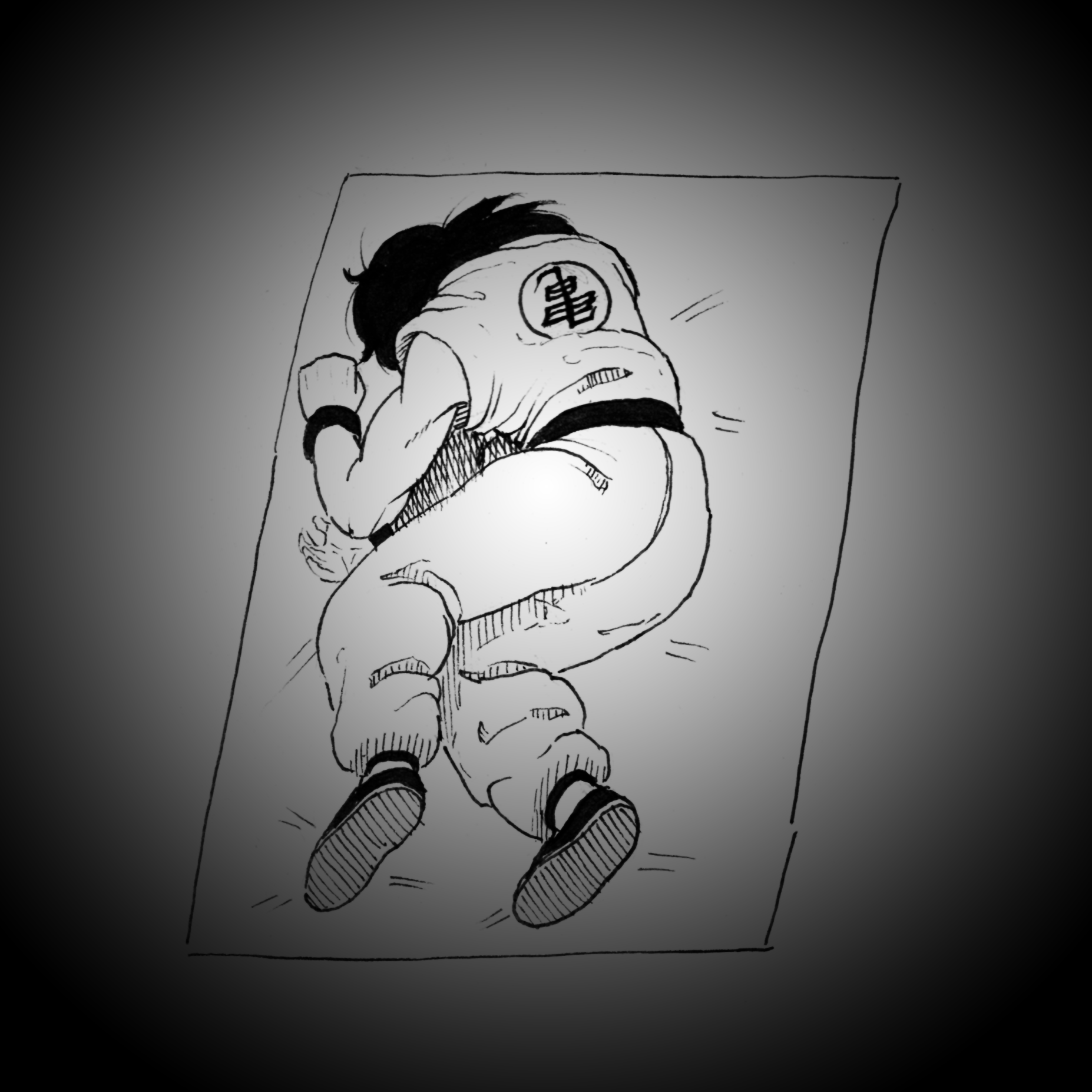 Fan Art I Drew of Yamcha Dying in a Glue Trap r/Ningen