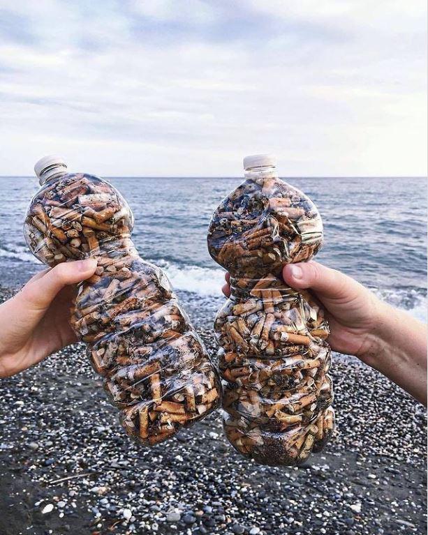 Cigarette butts don’t belong in the Oceans. One single cigarette butt