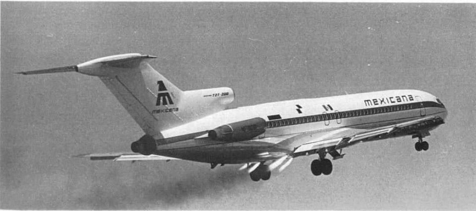 A Boeing 727-200 taking off with the assistance of JATO rockets. They
