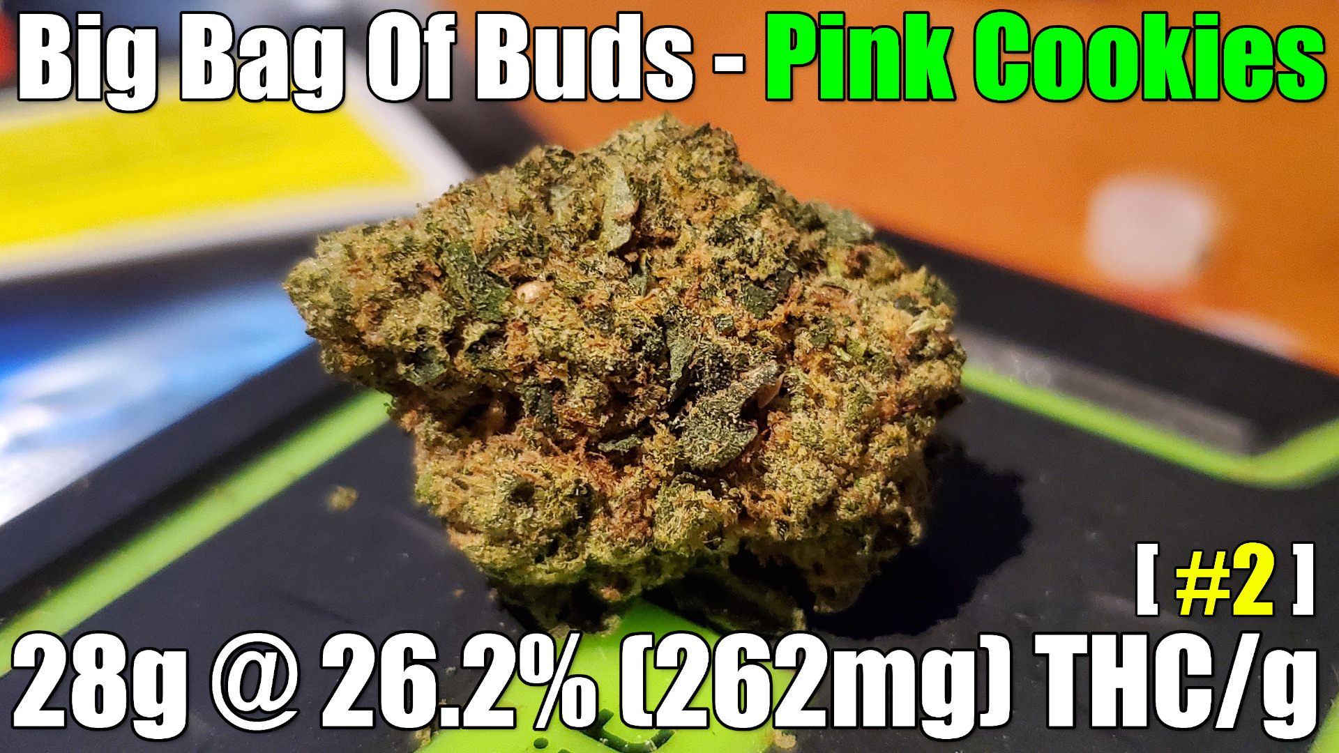 Big Bag Of Buds Pink Cookies Review 28g 26.2 (262mg) THC/g