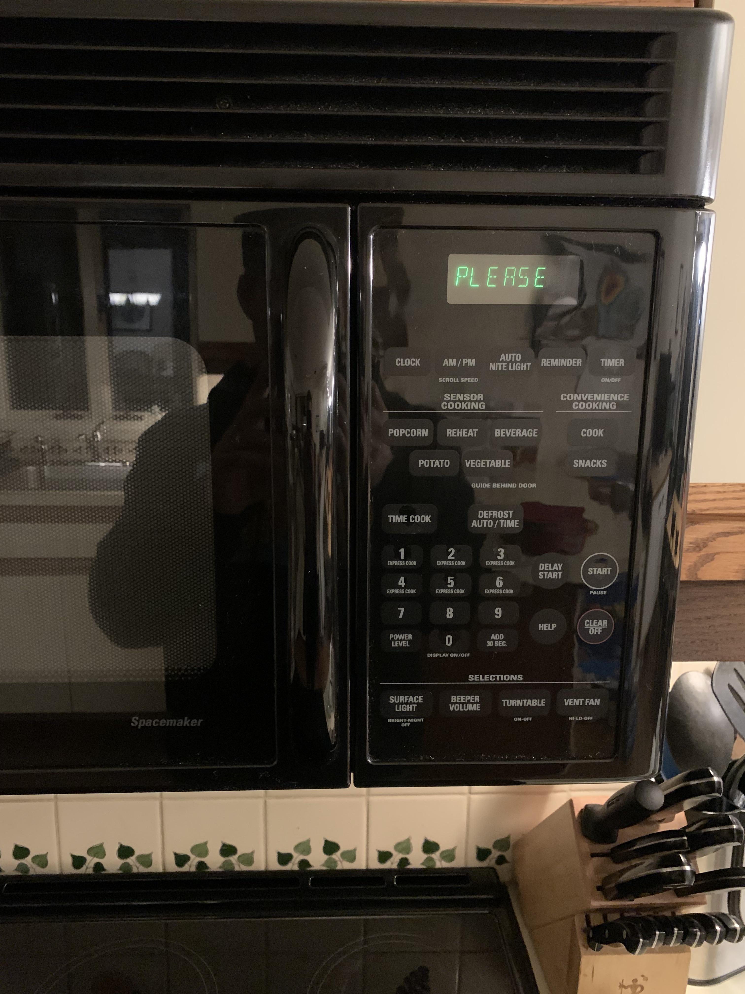 Can’t use microwave or light without first setting time, AM/PM and DD