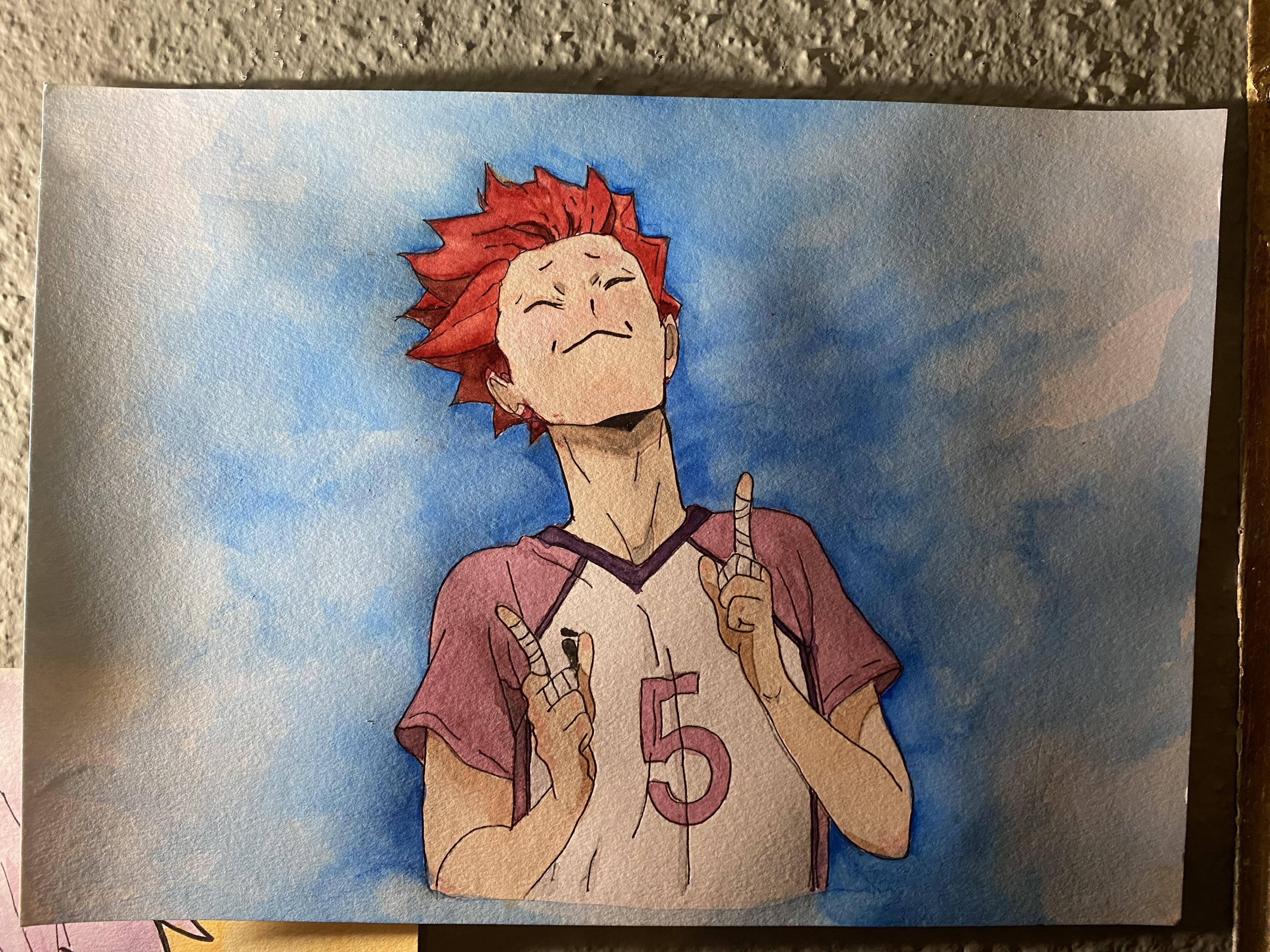 Watercolour painting of my best boy Tendou