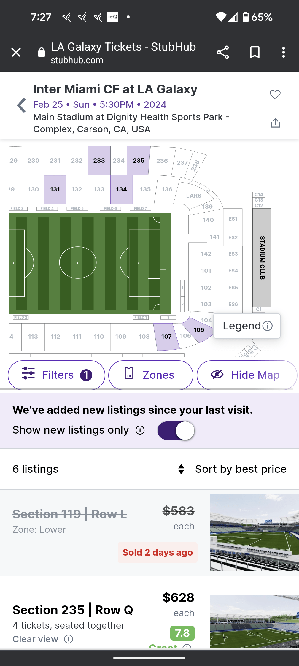Ticket advice for InterMiami r/LAGalaxy