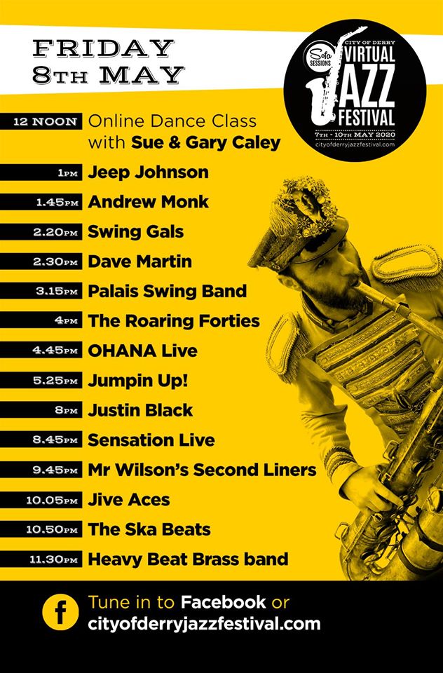 the jazz festival derry 2023 Virtual City of Derry Jazz Festival Thur 7th Mon 11th May northernireland