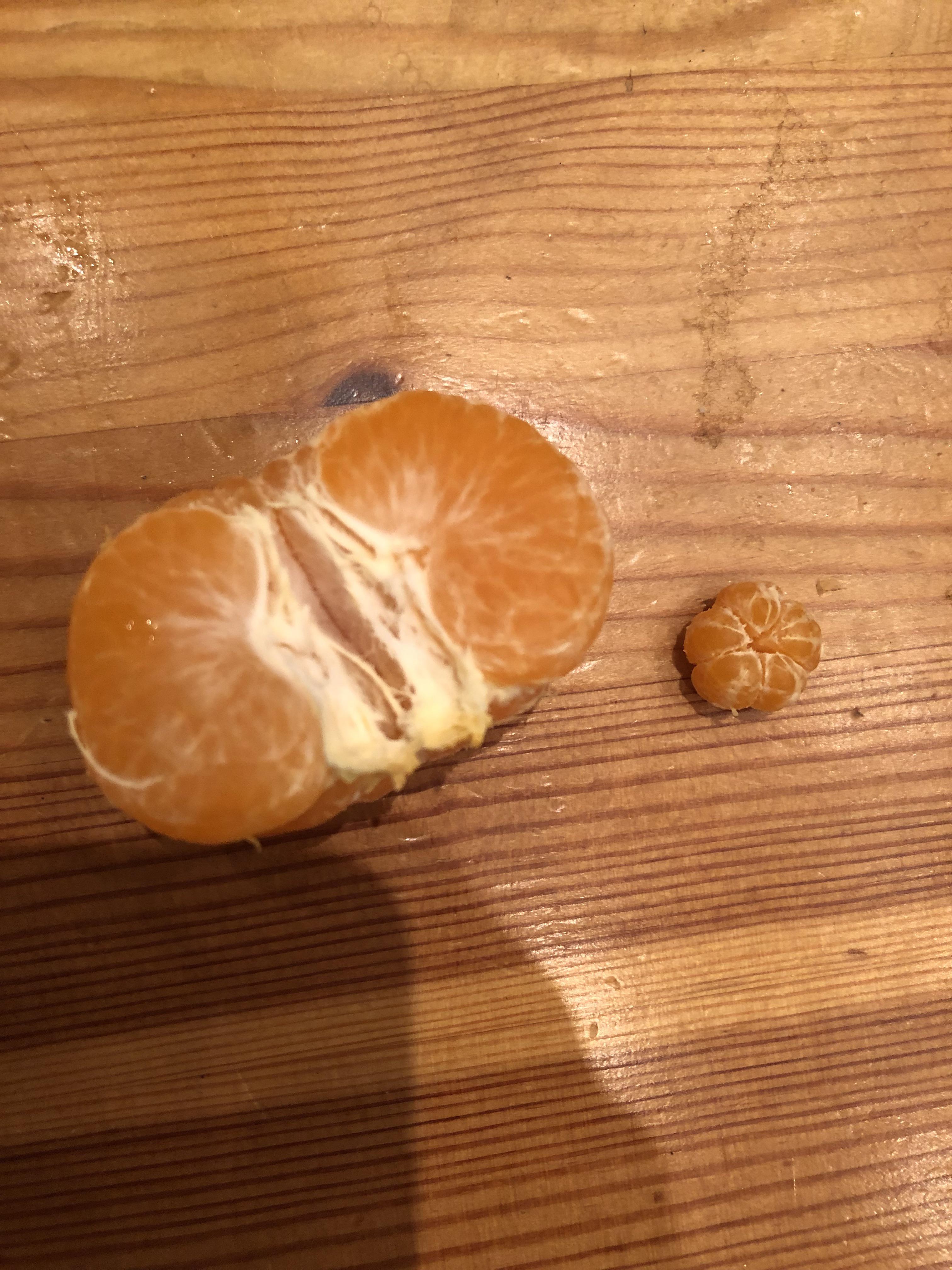 My clementine had a mini clementine inside OrangesInsideOranges
