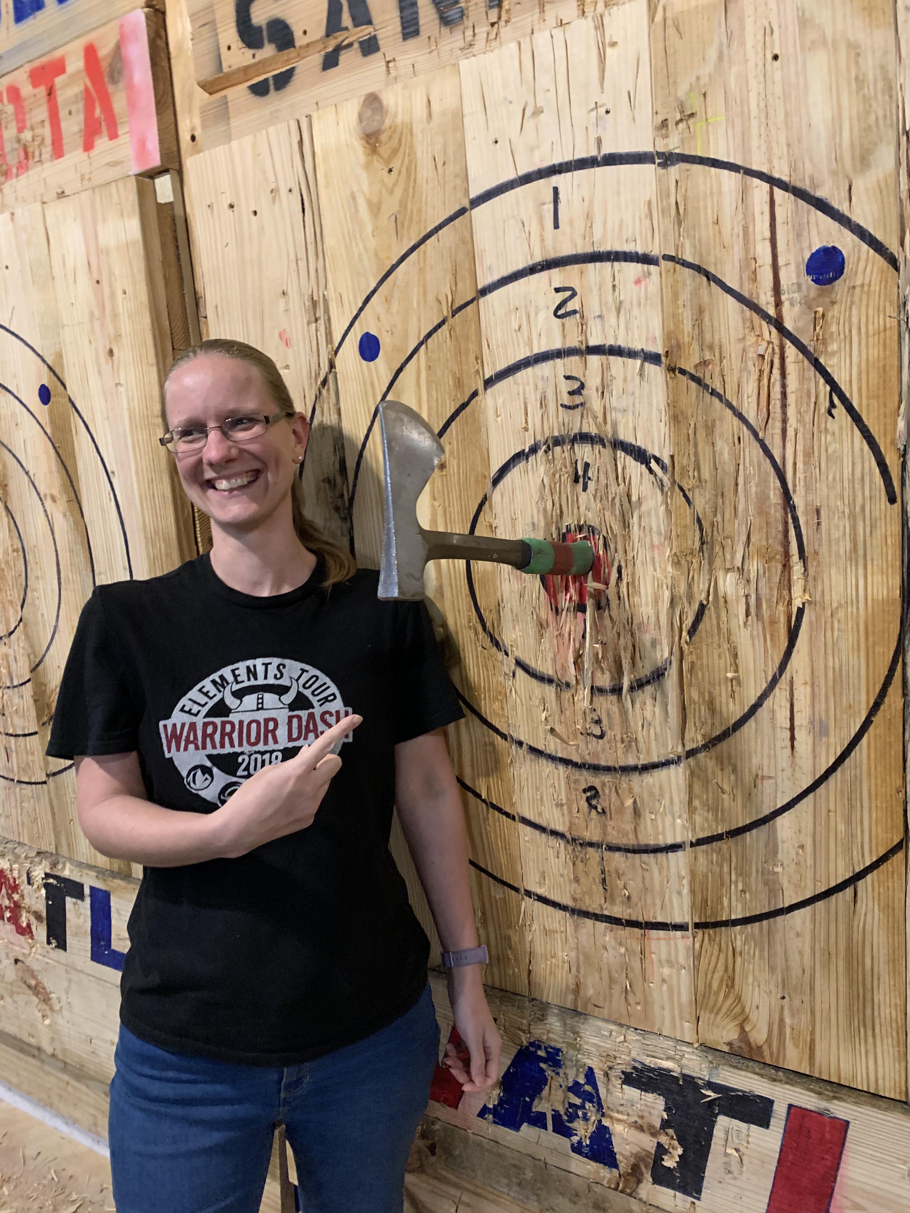 My wife does a great job throwing axes also r/funny