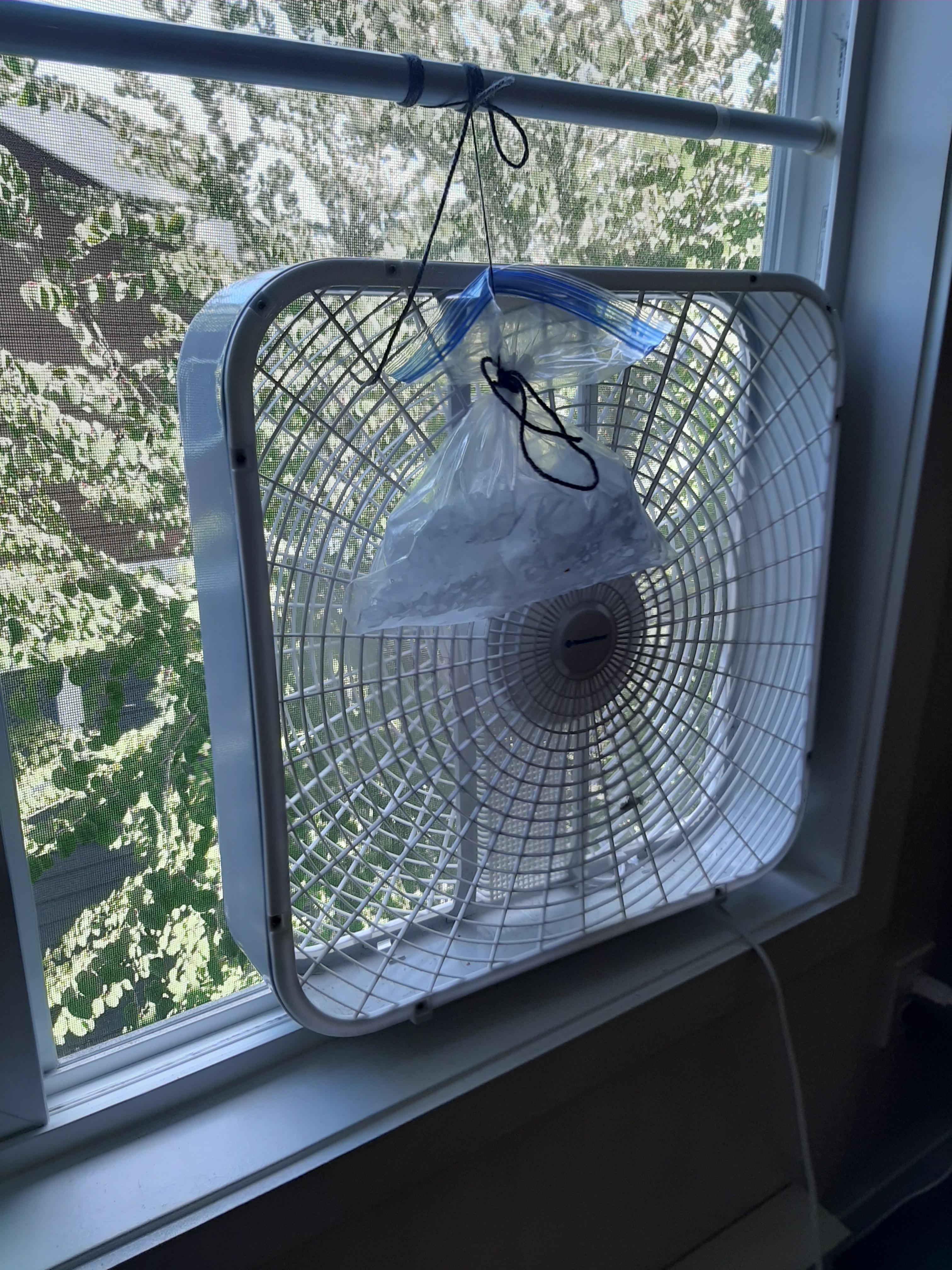 It's been hot here lately... meet my ghetto air conditioning hack. (Yes