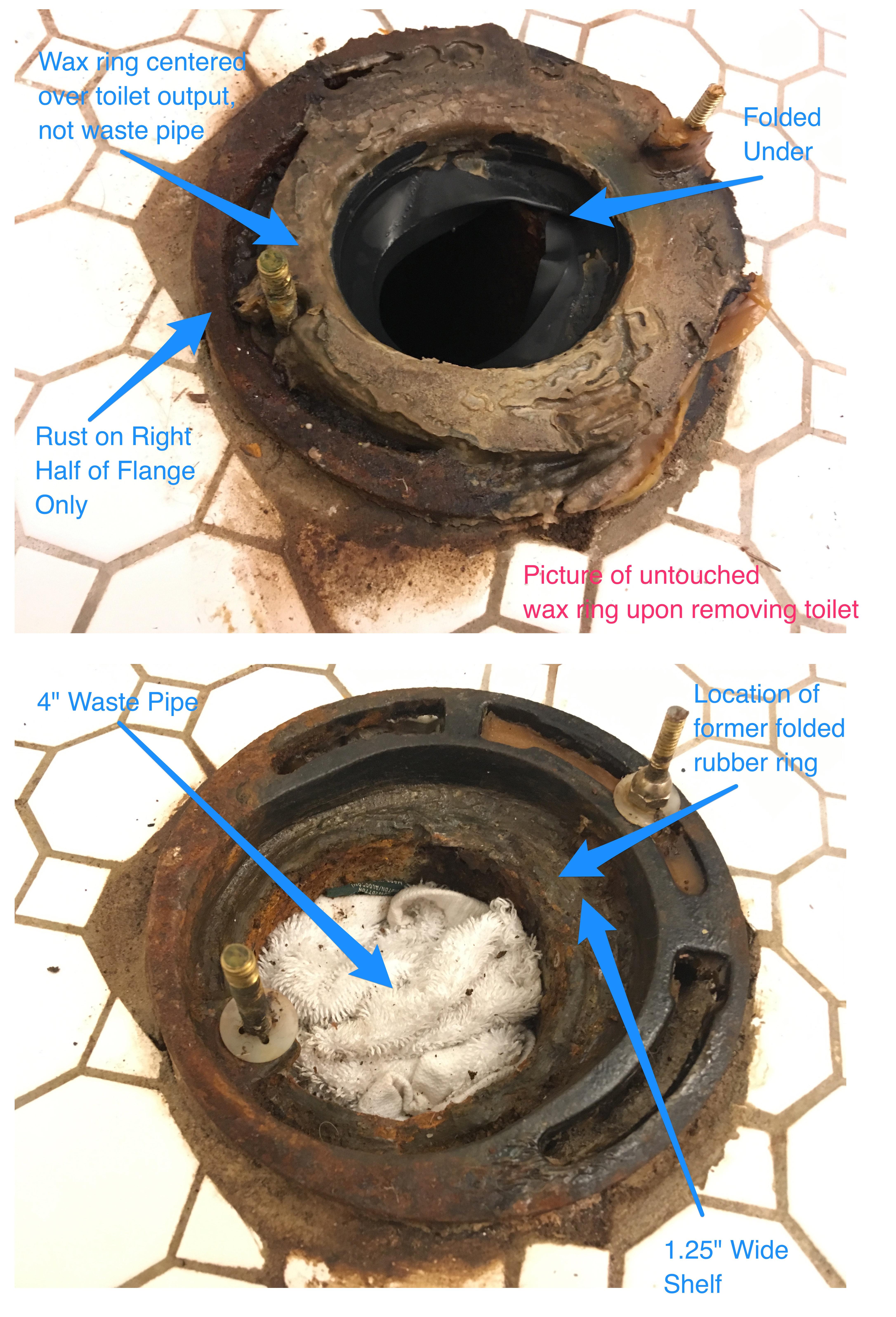 Leaking Offset Cast Iron Toilet Flange fixit