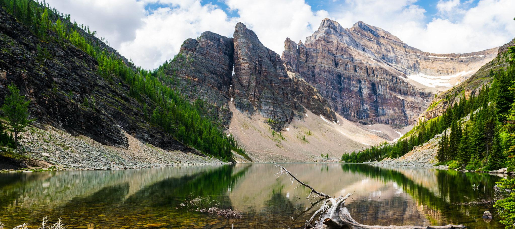 Lake Agnes, Alberta, Canada [OC][2048x910] r/EarthPorn
