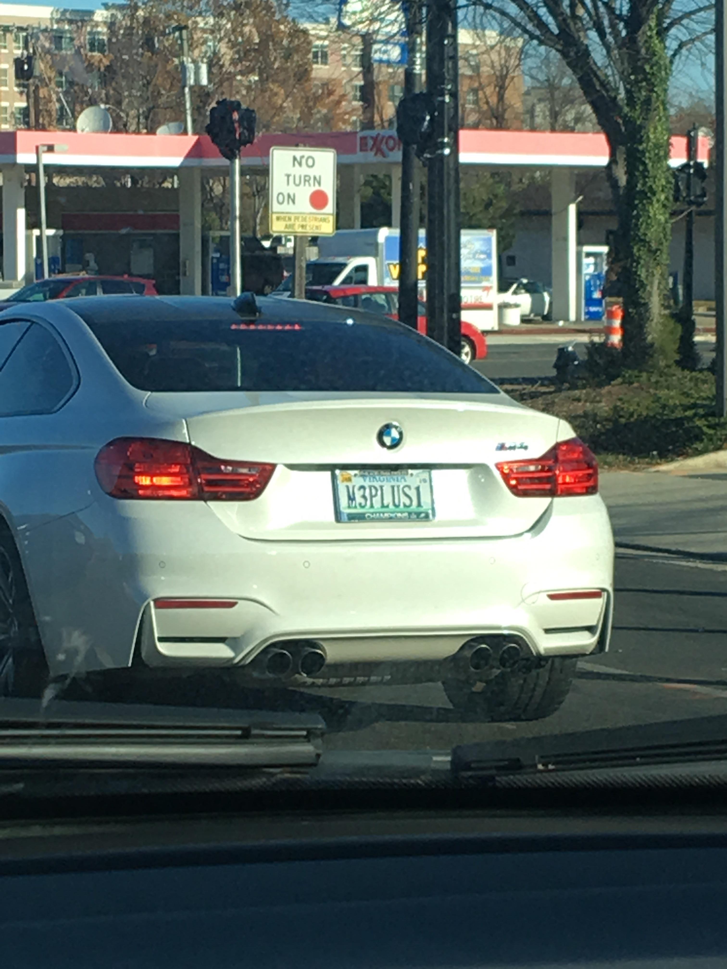 This license plate on a M4 I saw earlier this week. r/BMW