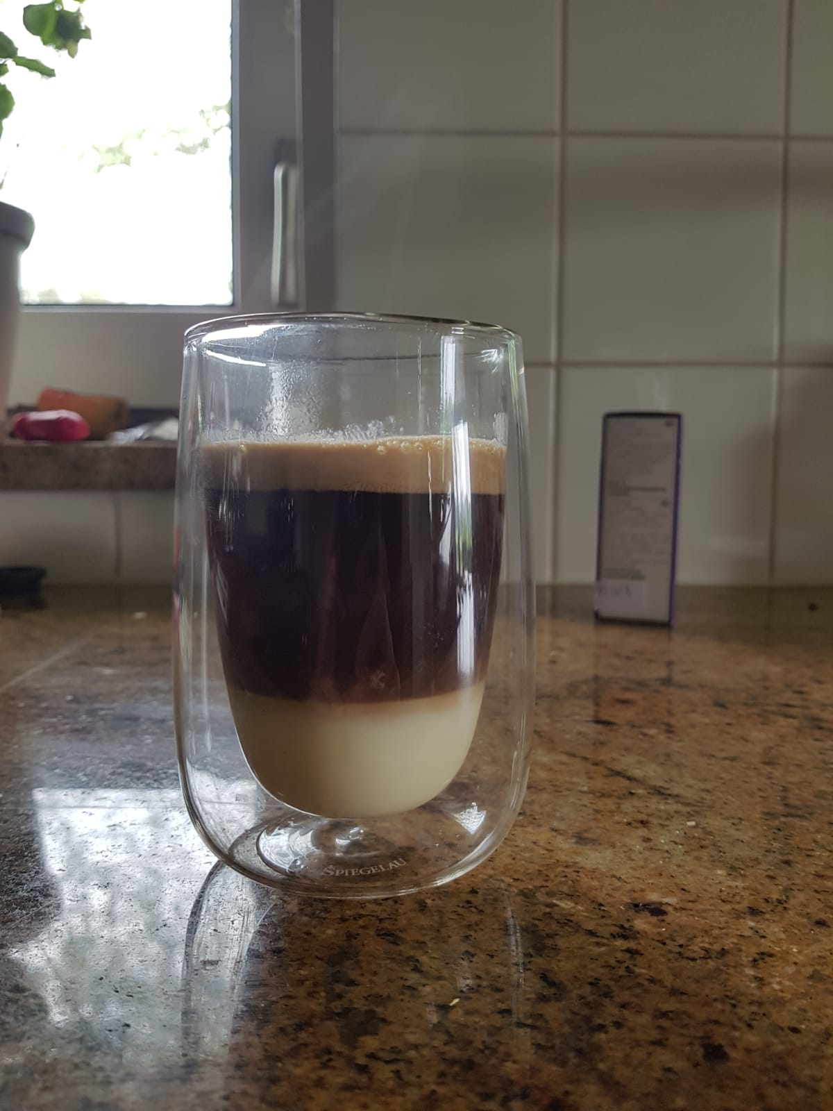 Made a coffee latte with soy milk, turns out that soy milk has a much