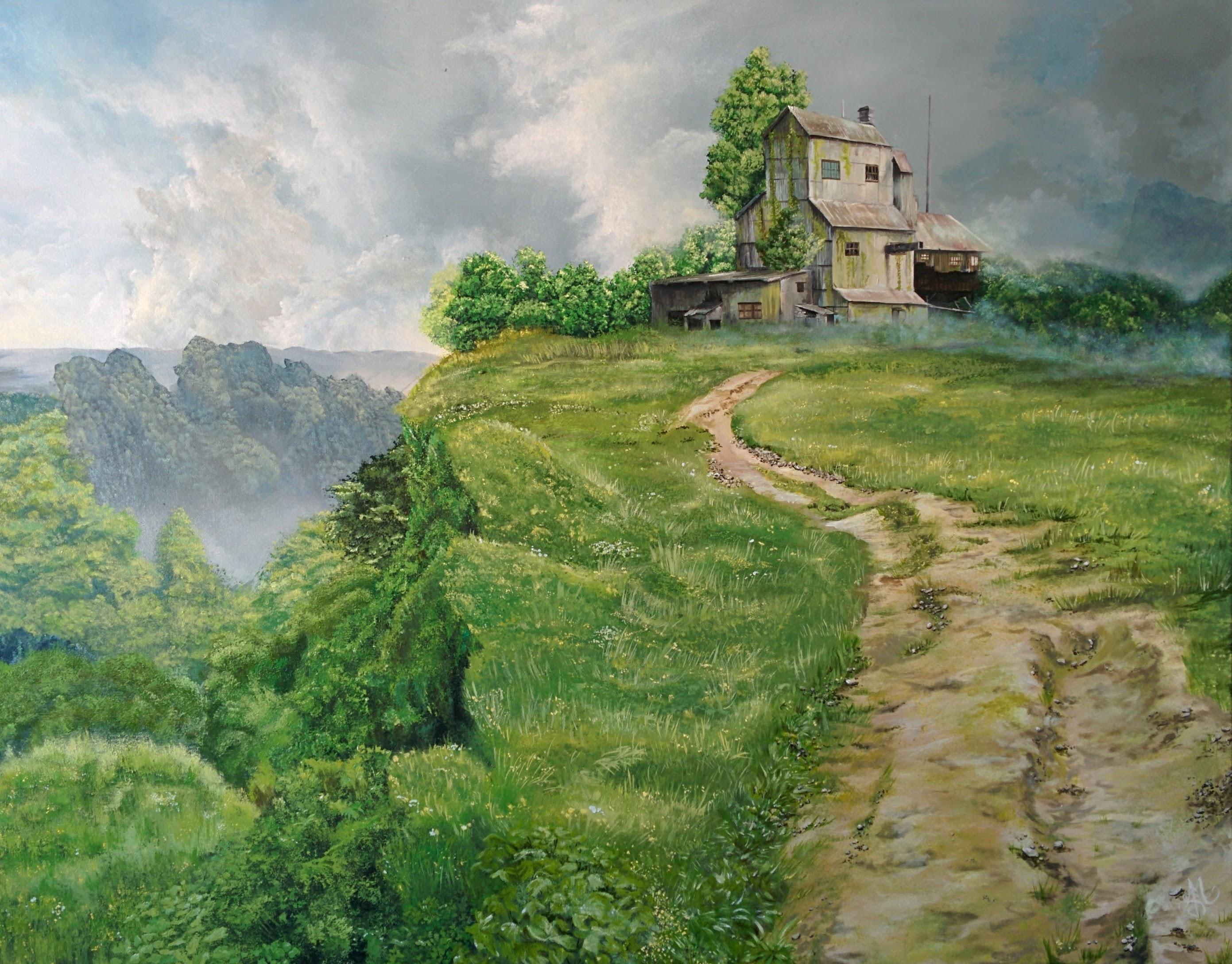 Irish Landscape, acrylics, 80x100cm r/Art