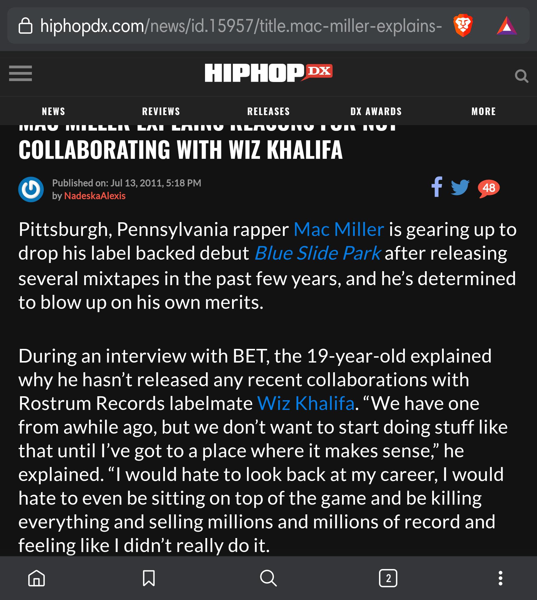 He did it all without a drake feature / r/MacMiller