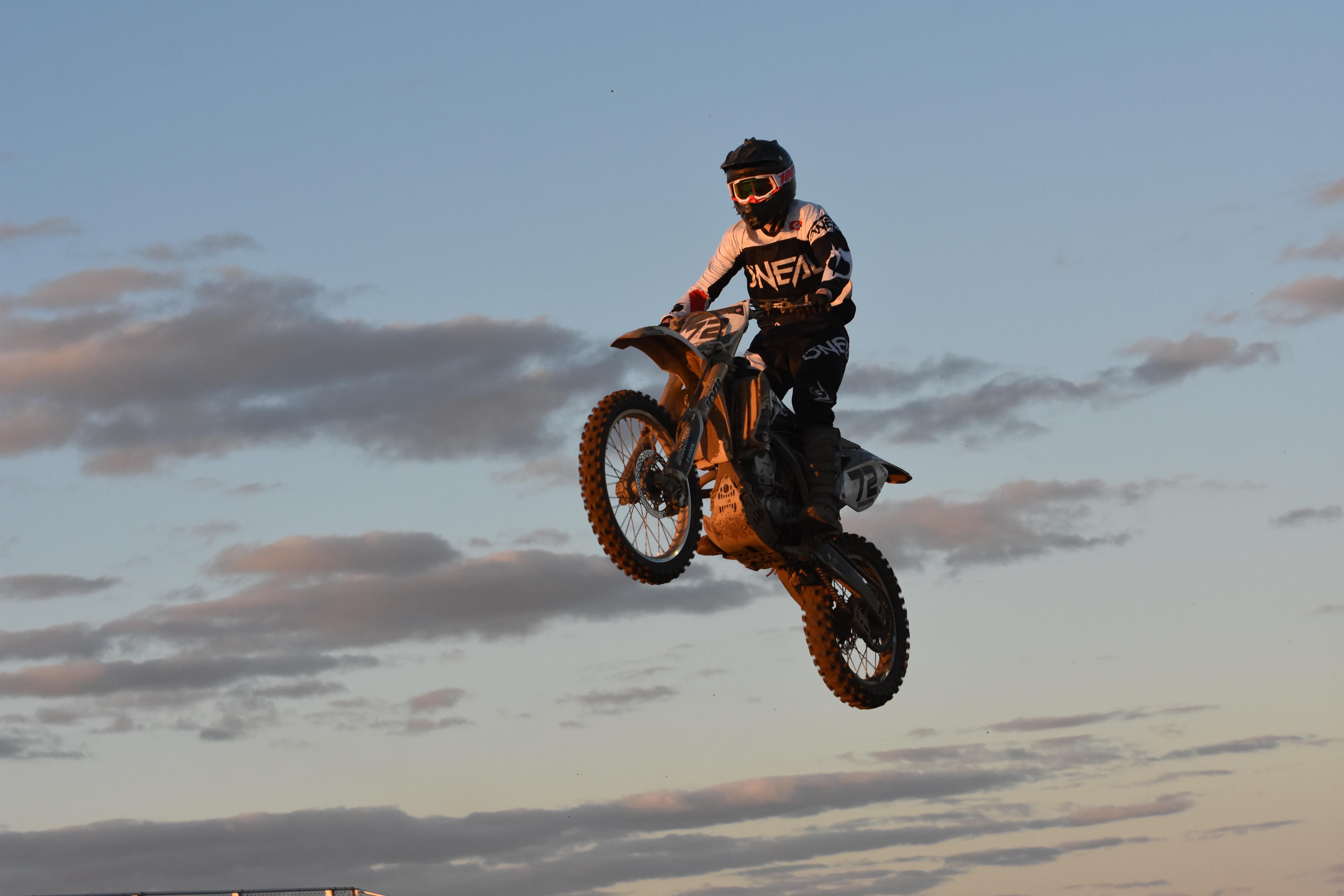 My son clearing the table top at our local track. r/Motocross