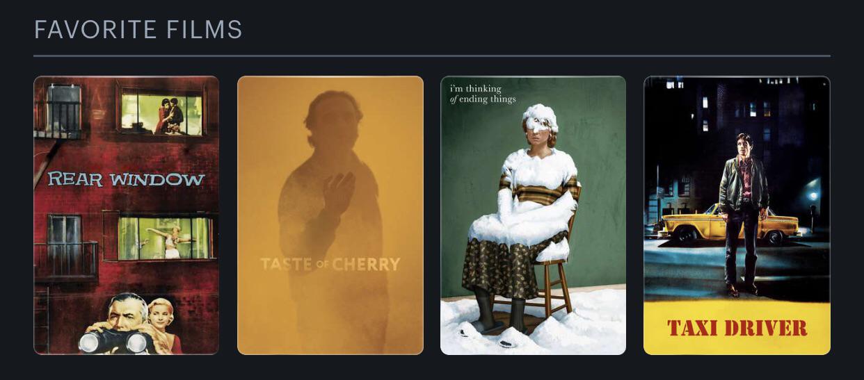 On the unofficial YMS letterboxd the top 4 favorites changed. What are