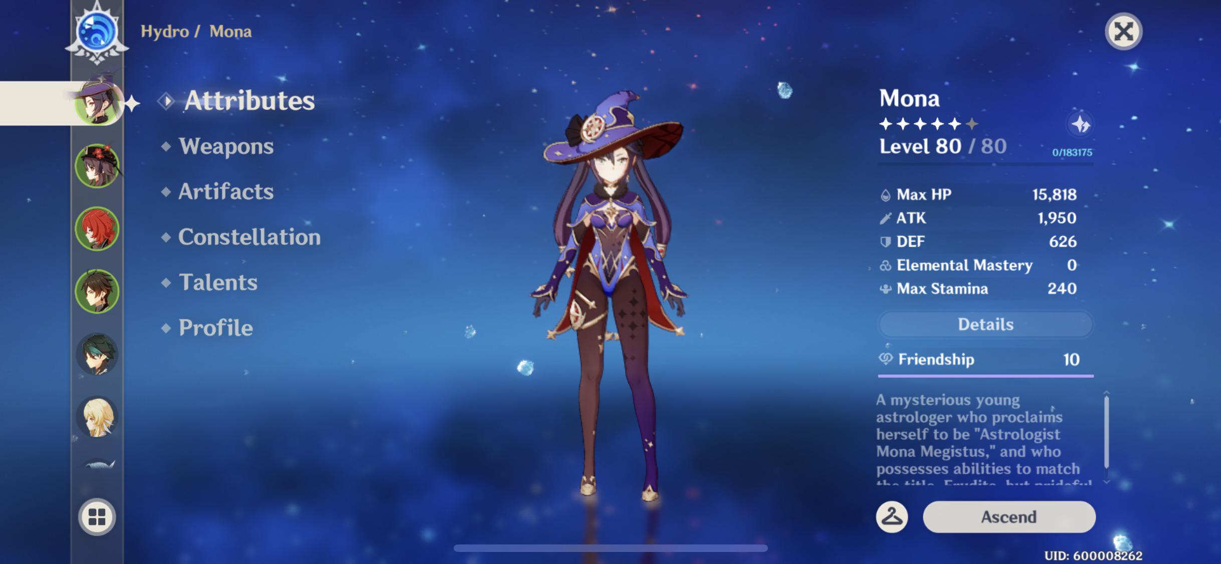 Best artifacts for Mona mona